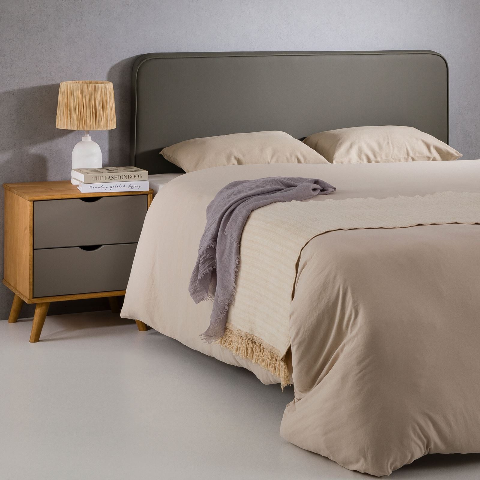 IDIMEX Kopfteil CELEST, Bettkopfteil Doppelbett 160cm Headboard Wandmontage Kunstleder grau