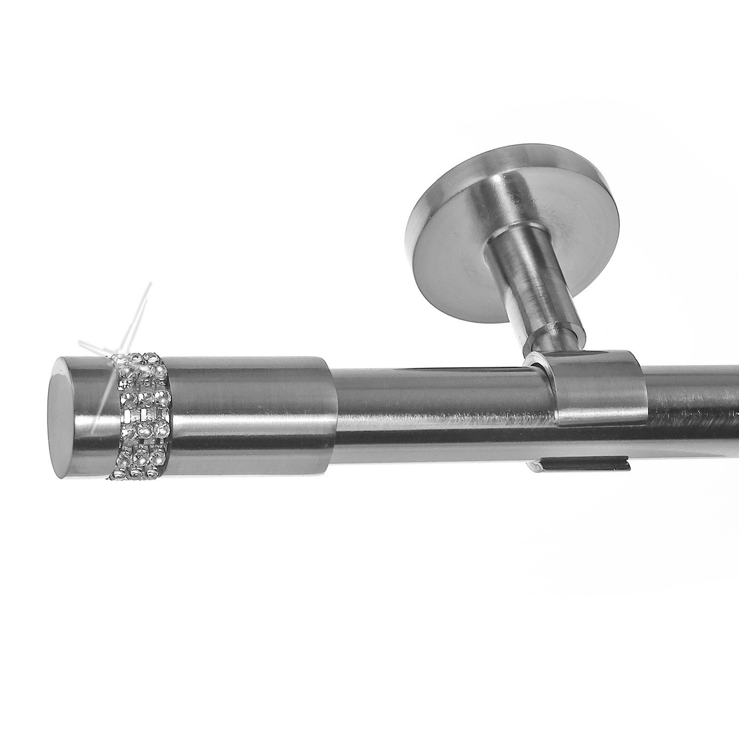 BASIT Gardinenstange Edelstahloptik 20mm mit Deckenträgern günstig online kaufen