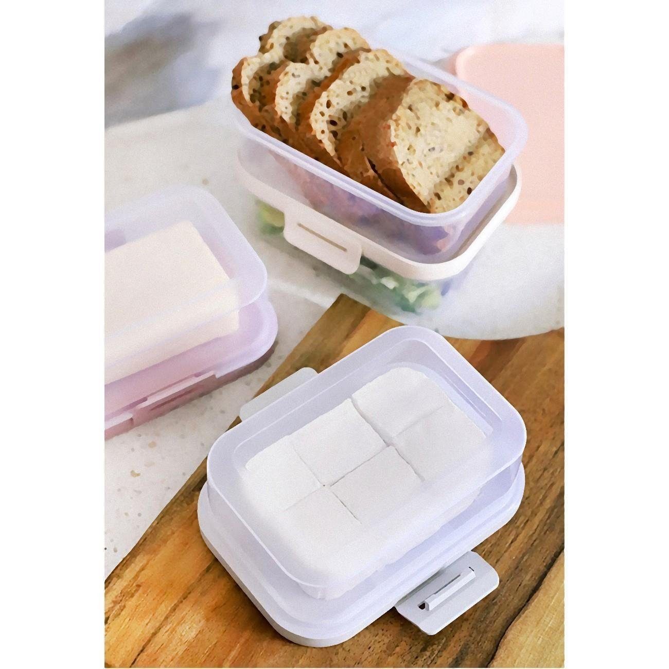 Engelland Butterdose Stapelbare Butter-/Käsedose, Kunststoff, (Vorteils-Set, 2-tlg., mit sicherem Klickverschluss), stapelbar, platzsparend, Ordnung im Kühlschr – Bild 3 von 5