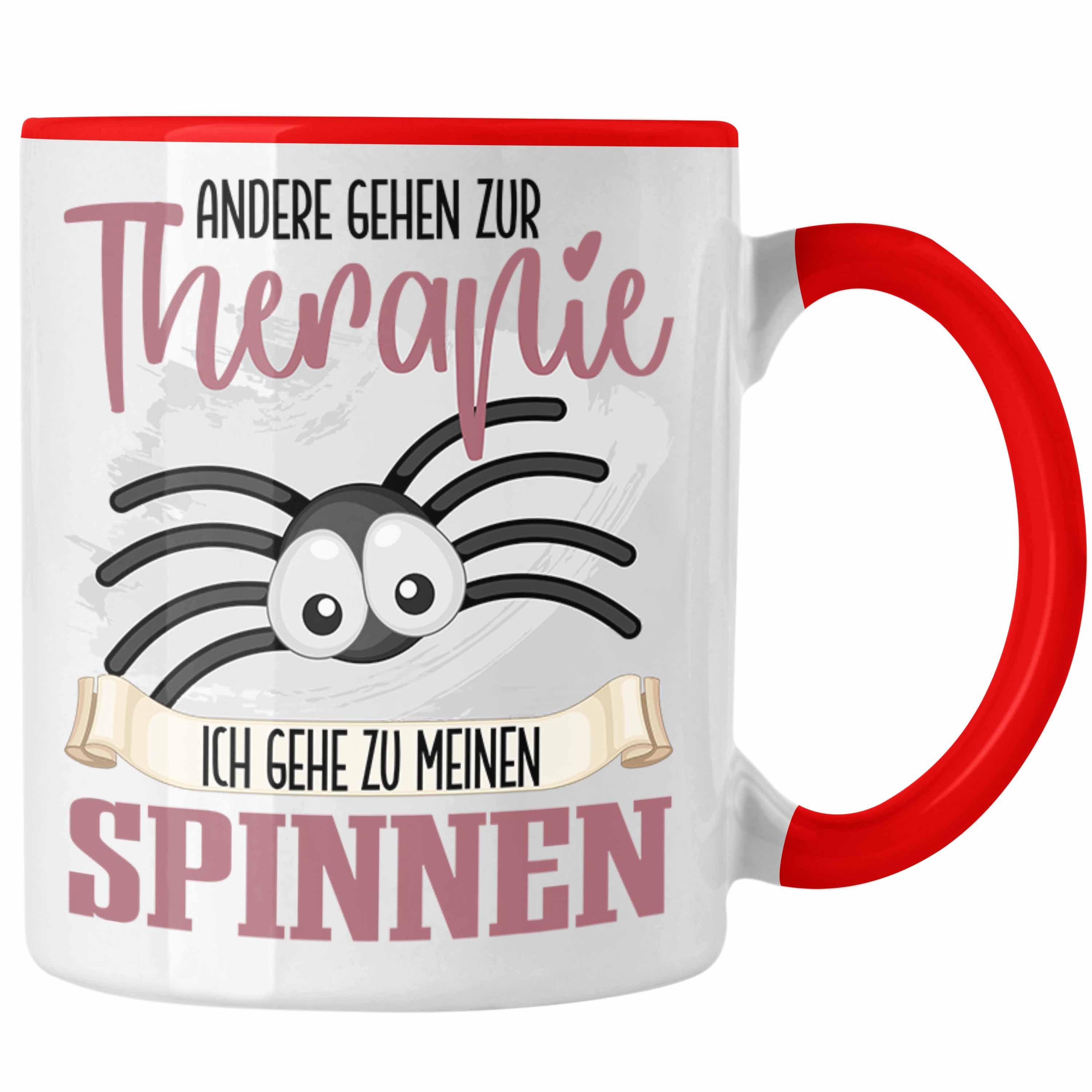 Trendation Tasse Spinnen Züchter Tasse Besitzer Geschenkidee Lustiger Spruch Spinnen Li Rot