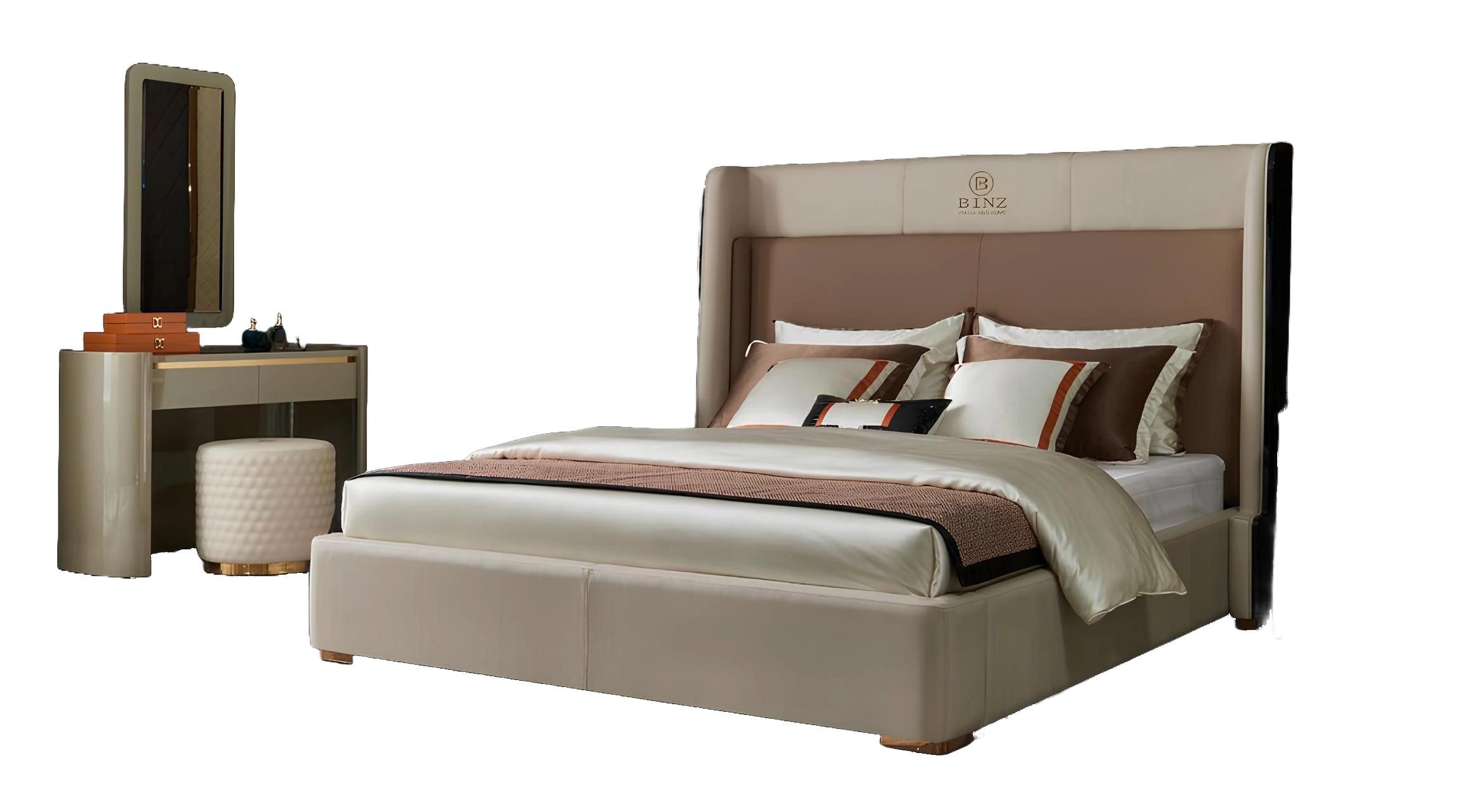 Xlmoebel Bett Exklusive Hotelbett Doppelbett Holzdesign Modernes Bett 180x200 (Bett), Hergestellt in Europa