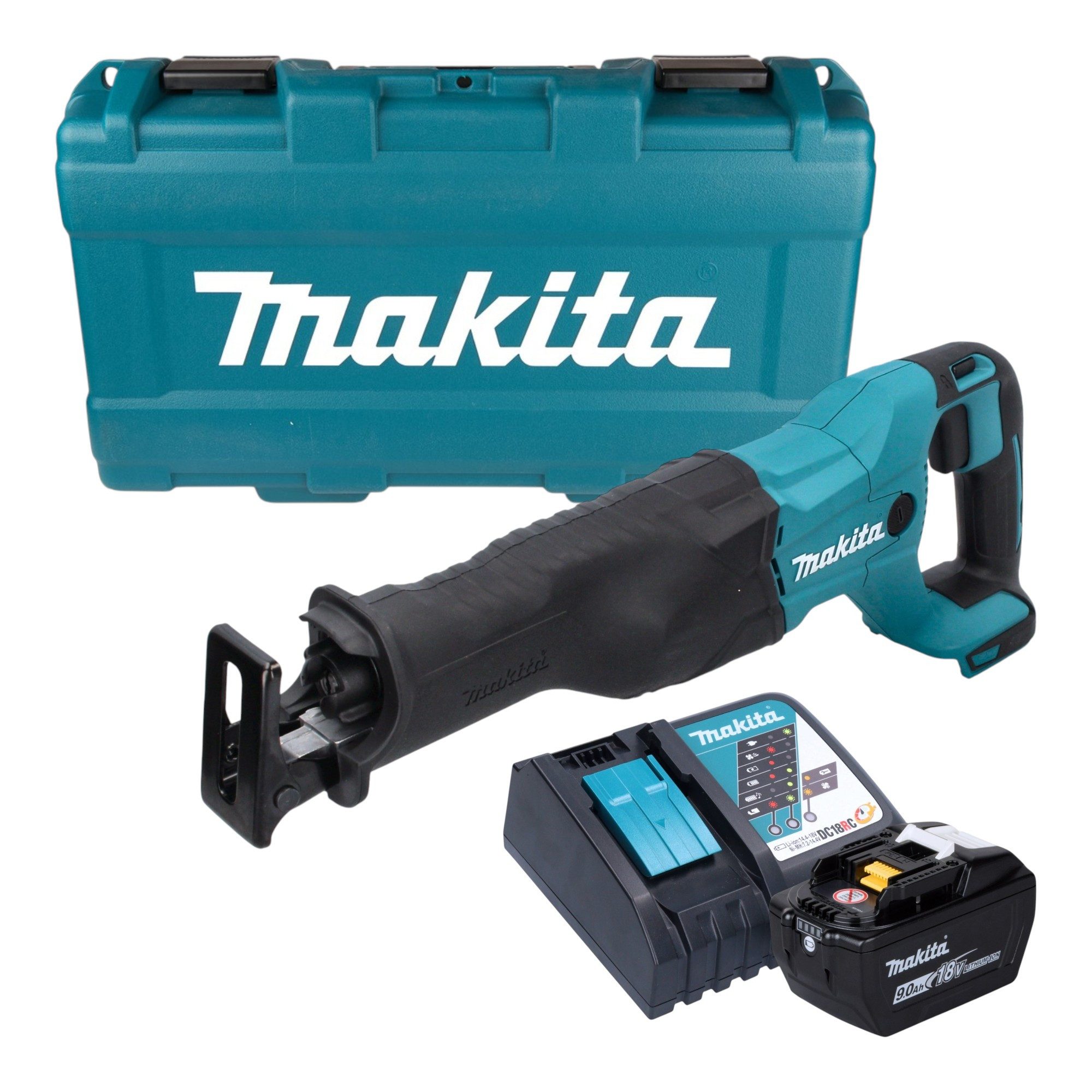 Makita Akku-Reciprosäge DJR 186 ZK Säbelsäge 18 V + 1x Akku 9,0 Ah + Ladegerät + Koffer