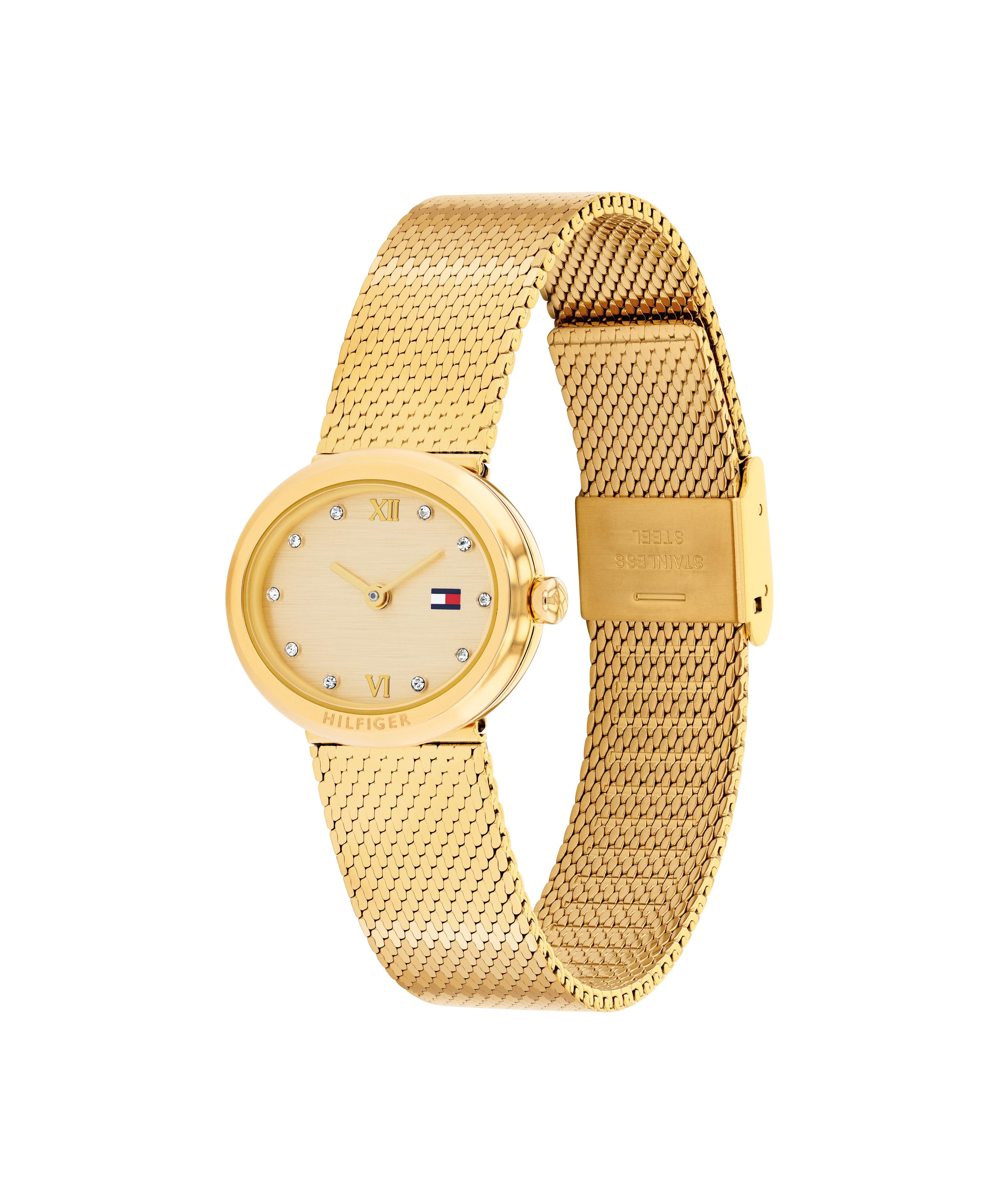 Tommy Hilfiger Quarzuhr MOIRA 1782847, Armbanduhr, Damenuhr, Edelstahlarmband, analog, Glaskristalle