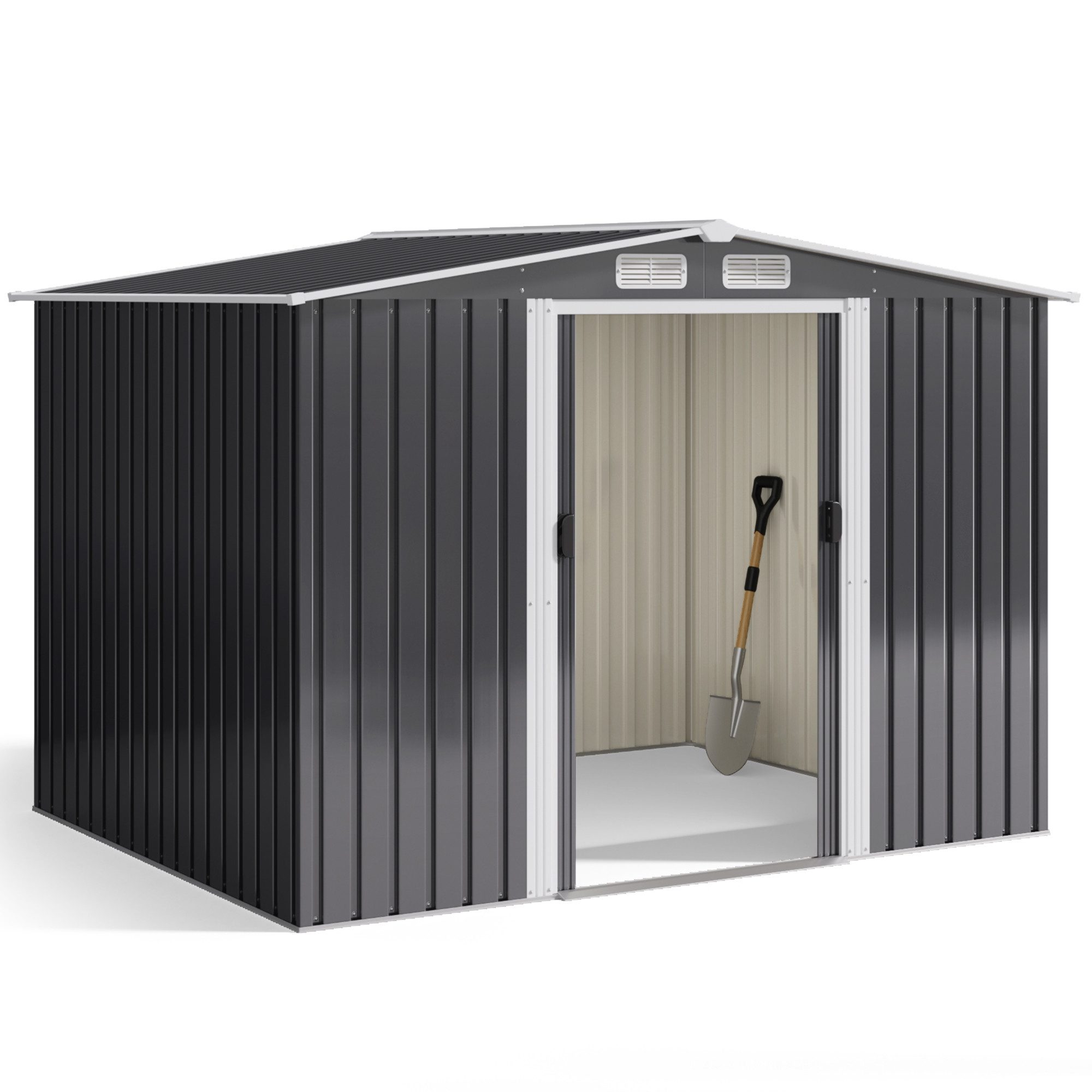 Bealife Gartenhaus Robuster Metall-Gartengeräteschuppen 258×207×179CM