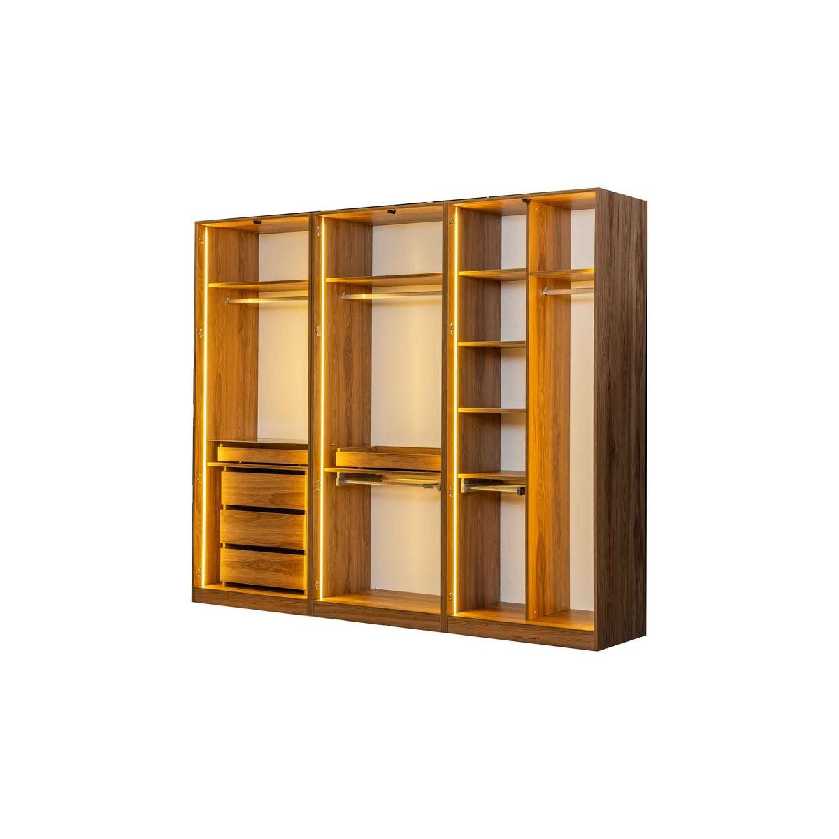 JVmoebel Kleiderschrank Stilvolle Kleiderschrank Glastüren Schlafzimmer günstig online kaufen