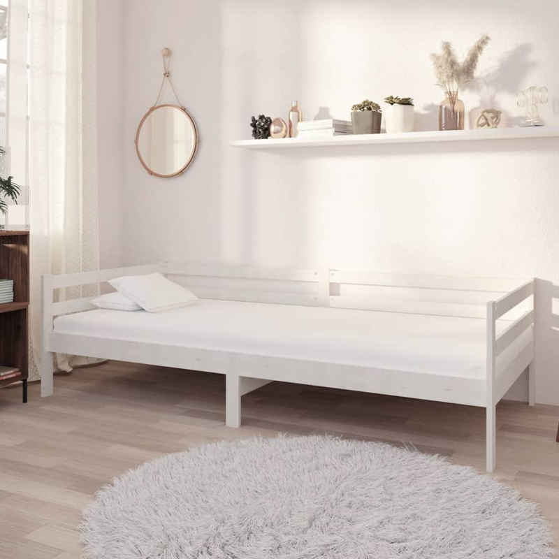 vidaXL Bett Tagesbett Weiß Kiefer Massivholz 90x200 cm