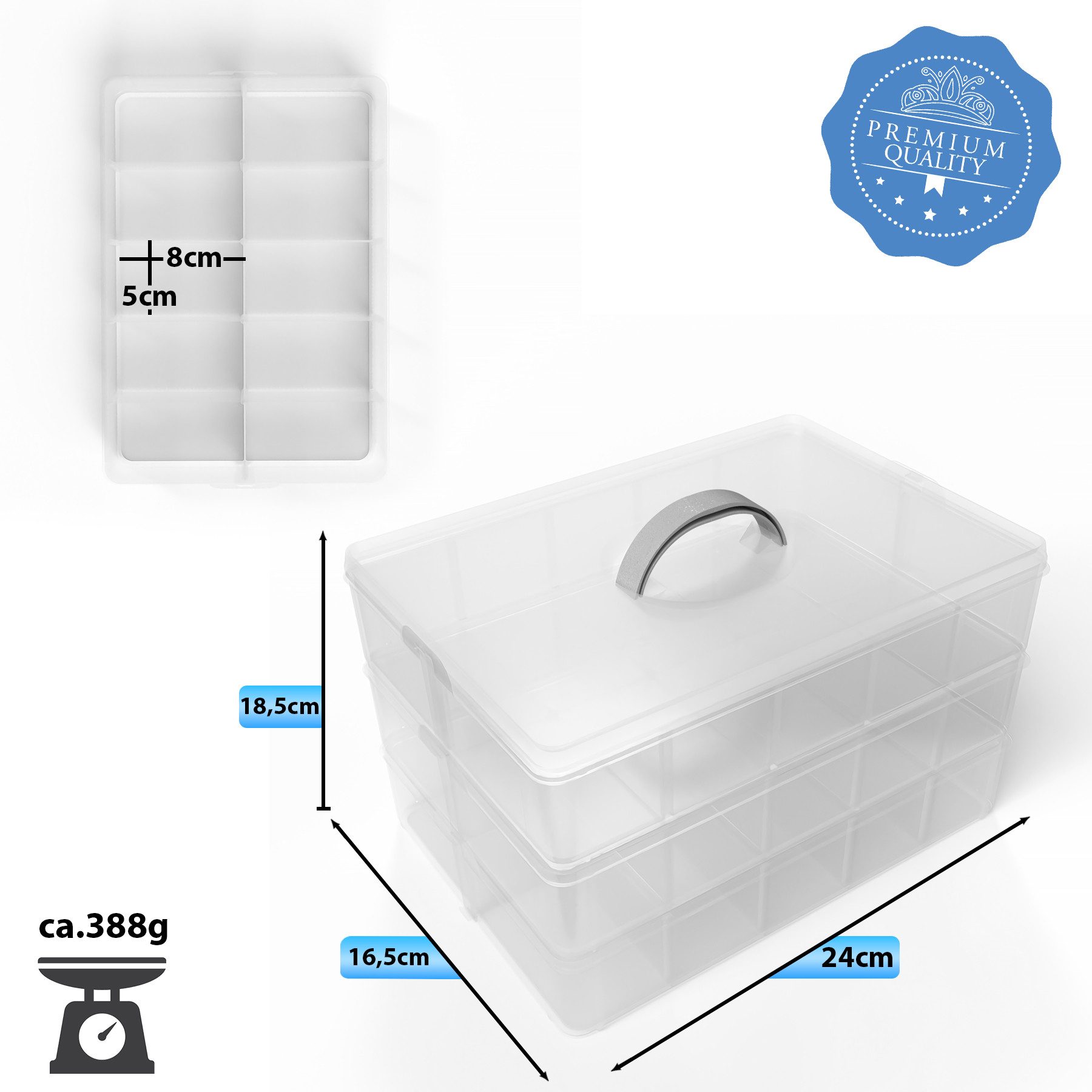 BigDean Organizer Sortierbox für Kleinteile aus hochwertigem Kunststoff mit 21 Fächern (Set, 1 St., Kleinteilebox), Kleinteilemagazin - Deko, Figuren, Spielzeug, Sammelkram etc