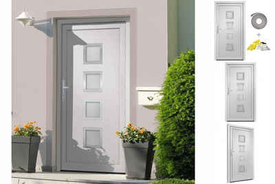 vidaXL Haustür Haustür Weiß 108x208 cm PVC Aluminium Haus Eingangstür Fronttür