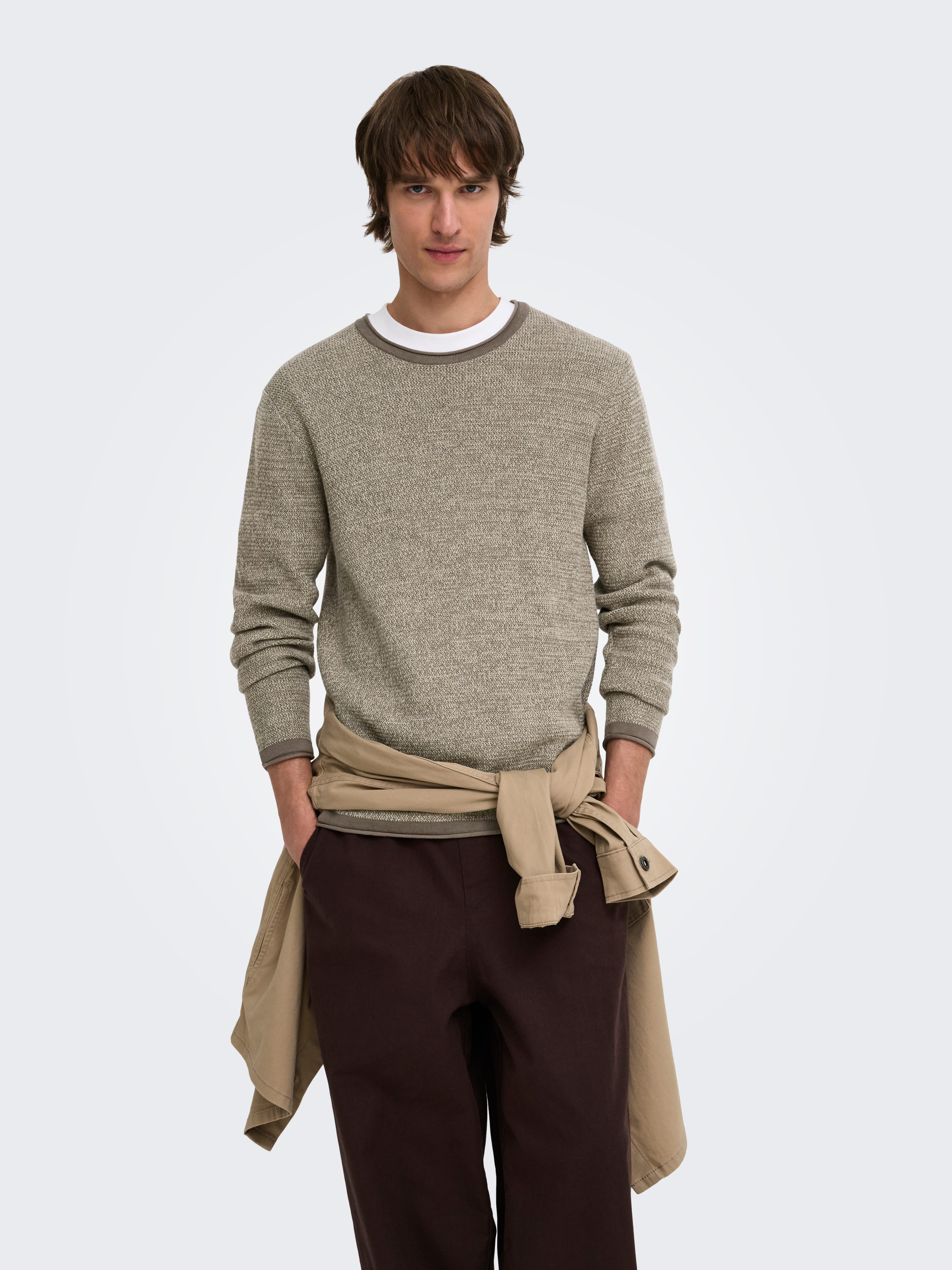 ONLY & SONS Strickpullover ONSERIC REG 12 STRUC CREW KNIT Baumwolle, regular fit