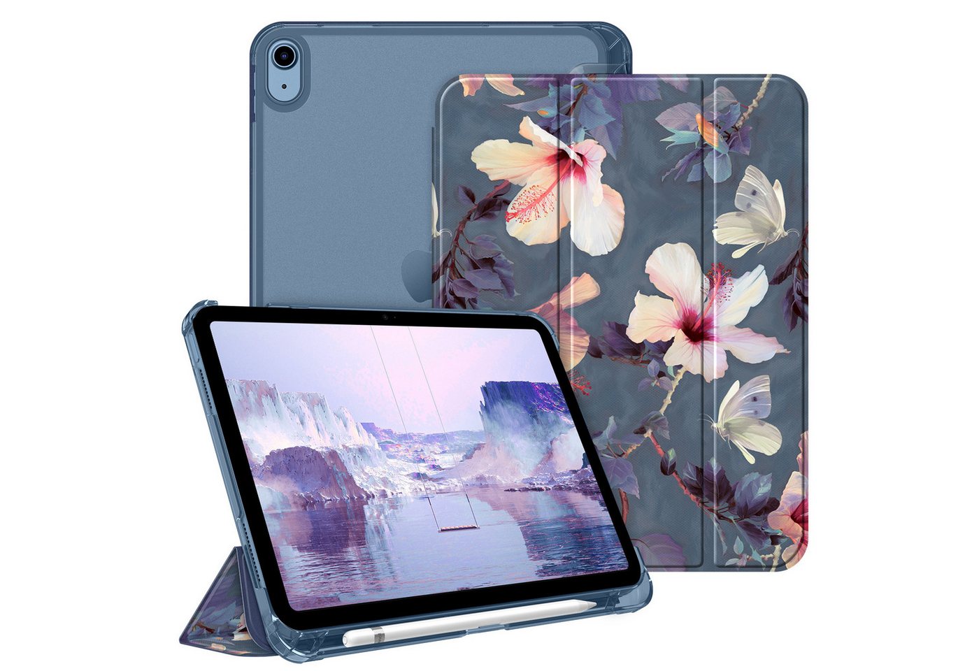 Fintie Tablet-Hülle für iPad 11 Generation 11‘’ 2025 (A16), iPad 10 Generation 10.9'' 2022, ultradünn, mit Stifthalter, transparenter Rückseite, Auto Schlaf/Wach