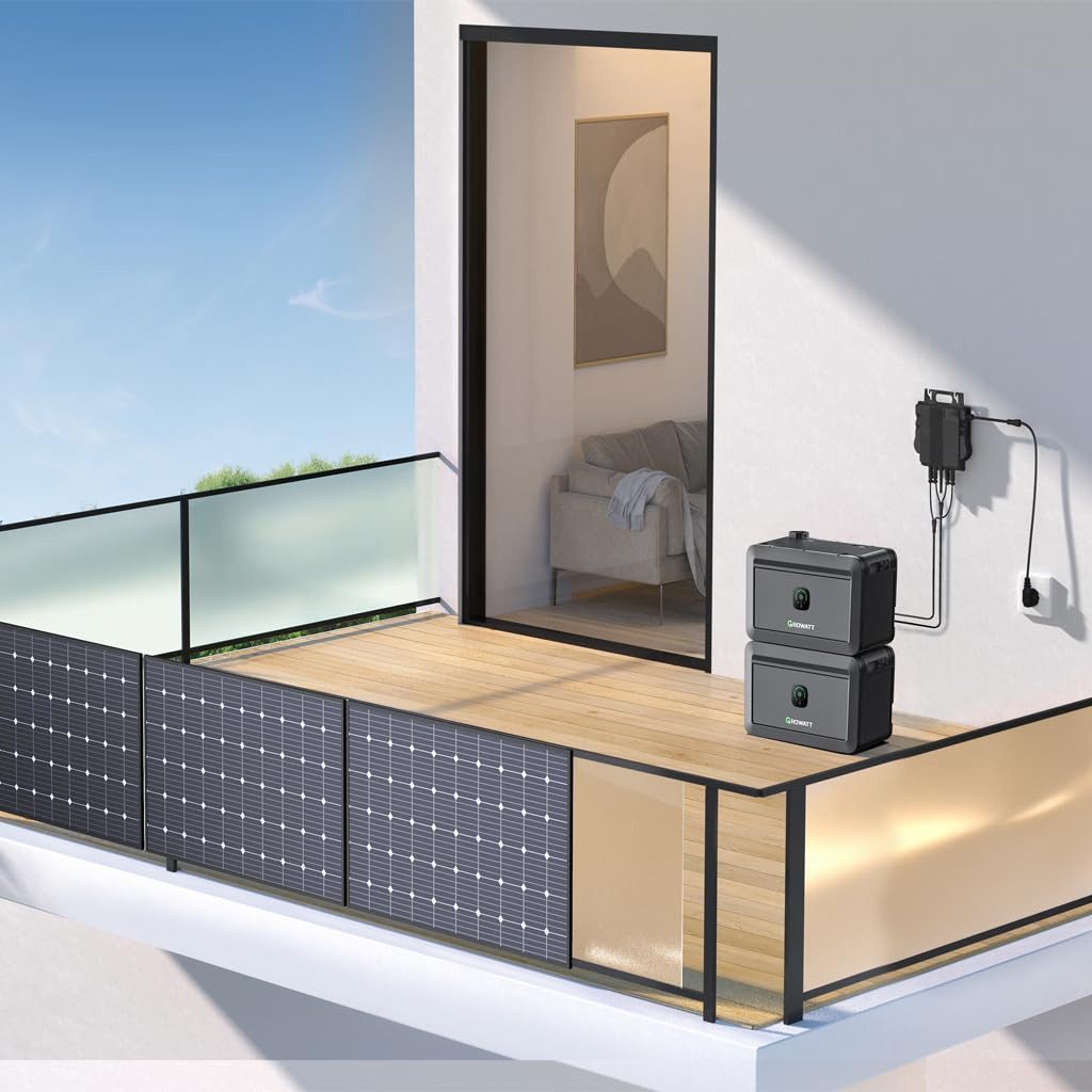 Growatt NOAH 2000 solar system - efficient solar battery for balcony power plants (low-voltage battery, modularly expandable up to 8192Wh), plug & play, solar storage, app control, 2048Wh, IP66, expandable