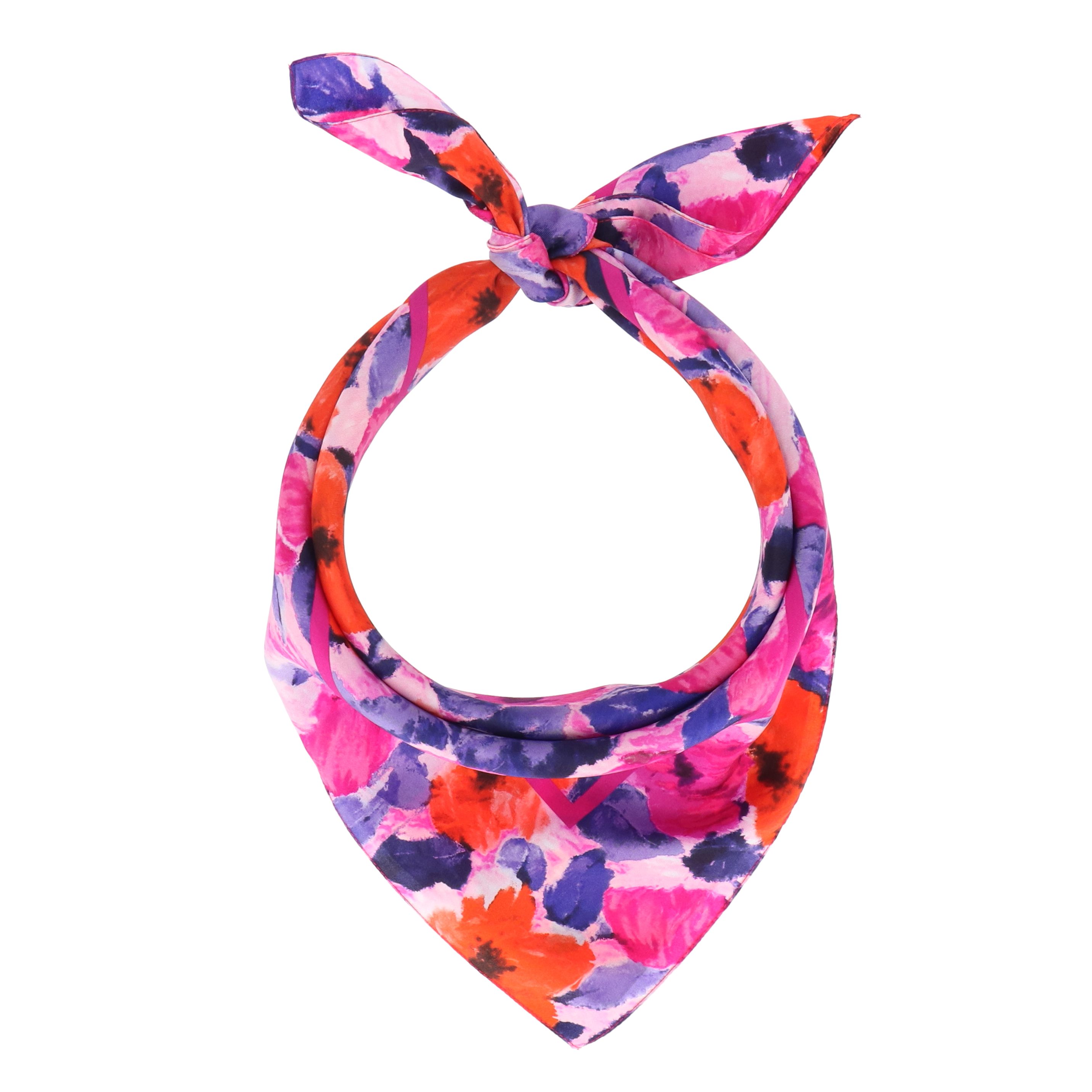 halsüberkopf Accessoires Seidentuch Pink Flower, Made in Italy!