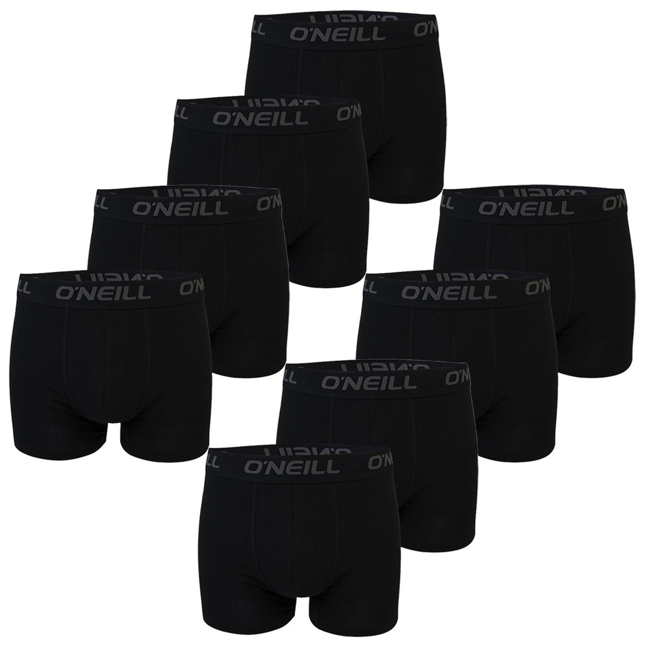 Black 8x O'Neill (6969P) O'Neill Logo Multipack boxer (8-St) Boxershorts Webbund Men mit plain