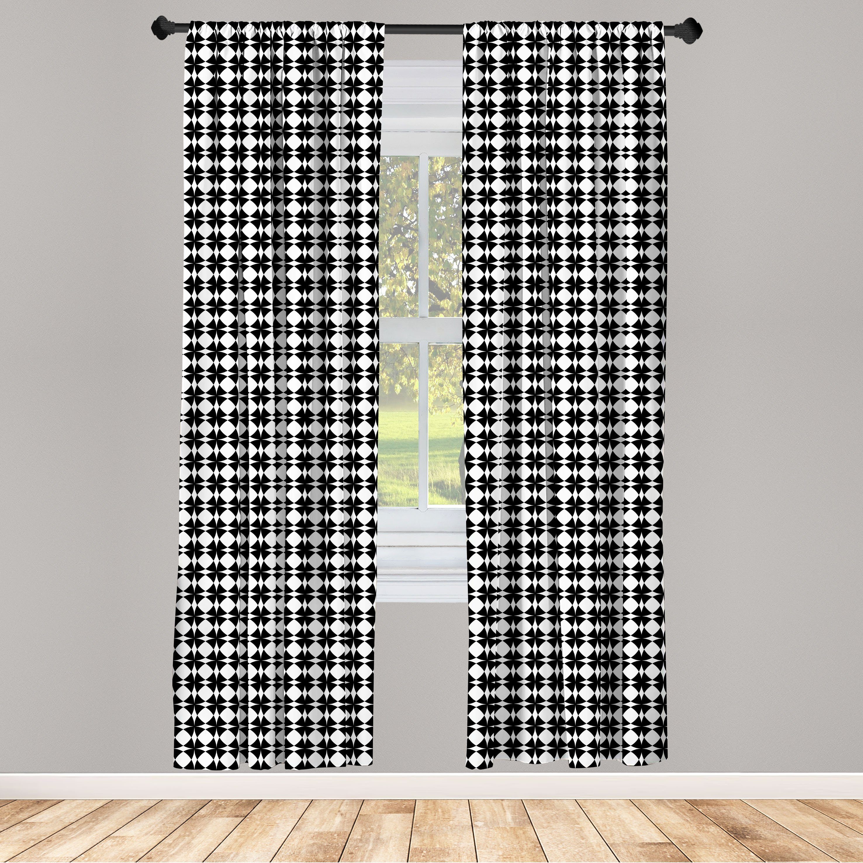 Gardine Vorhang für Abakuhaus, abstrakte Microfaser, verrückte Formen Schlafzimmer Kunst Wohnzimmer Symmetrische Dekor