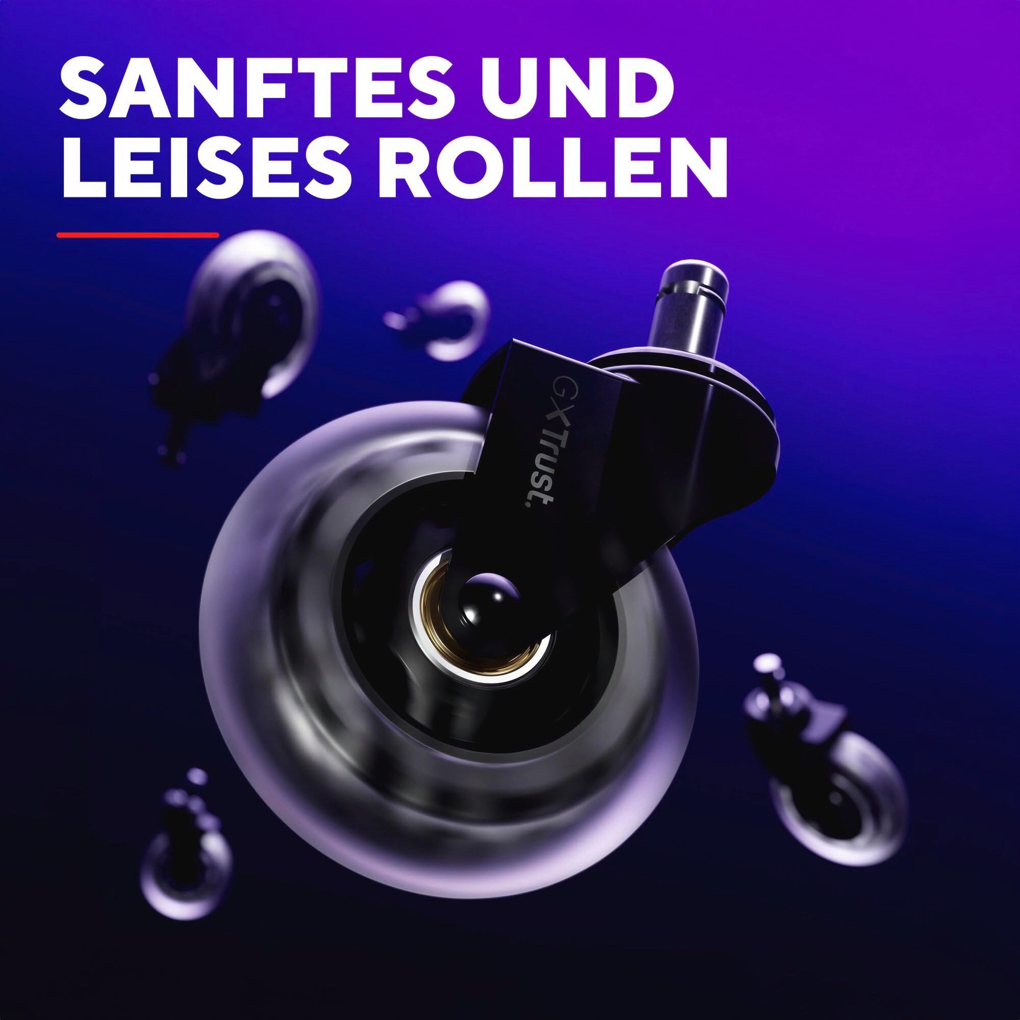 Trust Gaming Chair GXT702 GEL CHAIR WHEELS, GEL-Rollen für Gaming-Stühle, leise und langlebig