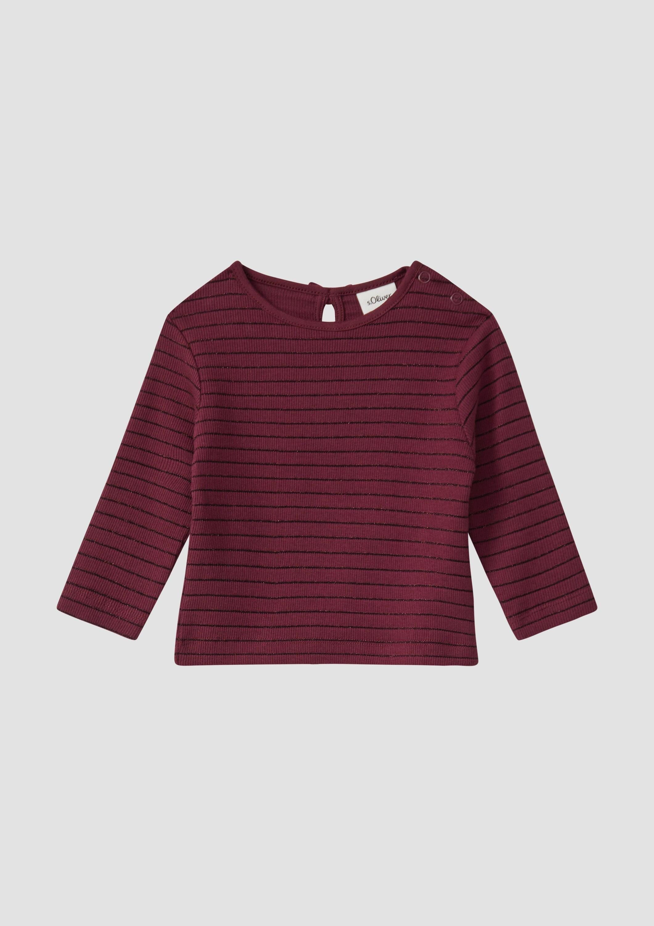 s.Oliver Langarmshirt T-Shirt Langarmshirt mit Glitzerstreifen und Zierschleife