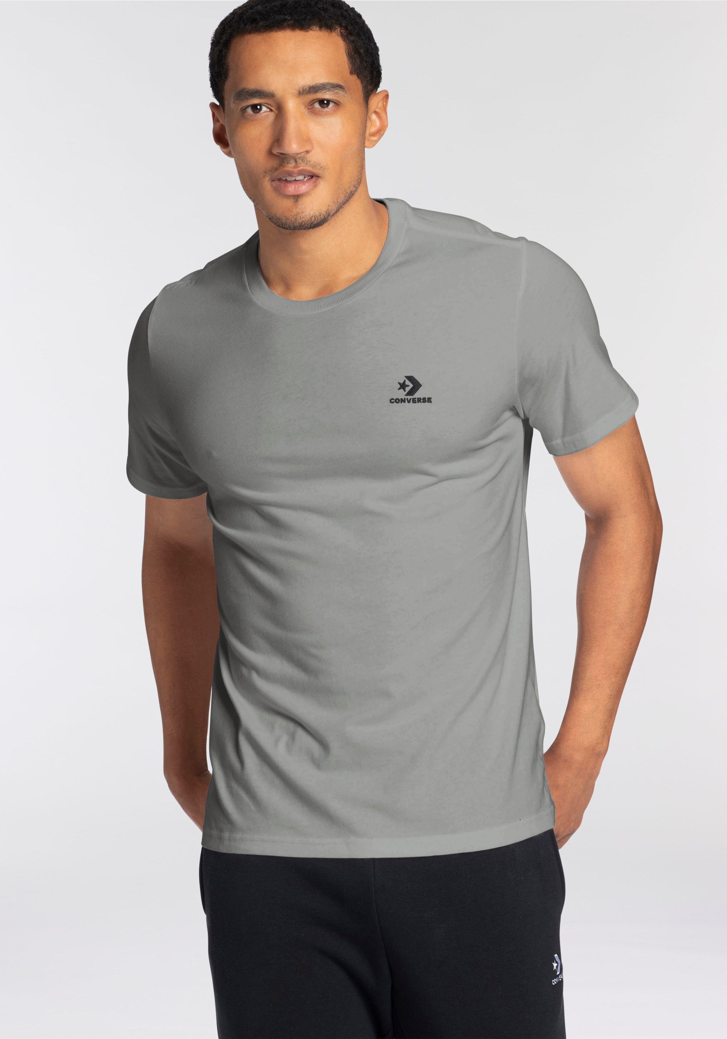Converse T-Shirt STAR CHEV EMB TEE Kurzarm, mit Rundhalsausschnitt, ohne Verschluss, aus Baumwolle
