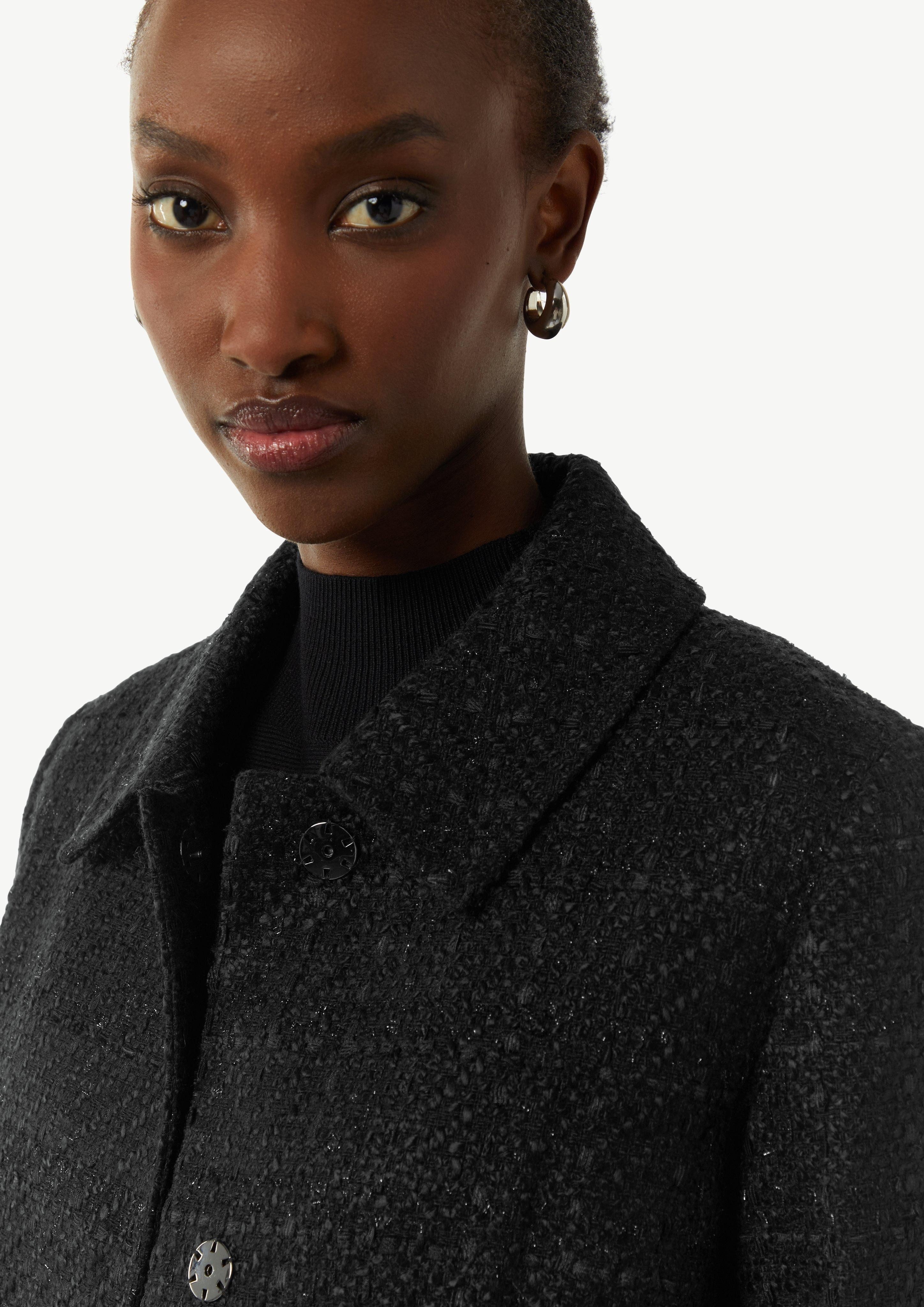 Comma Langmantel Tweed-Mantel mit schimmerndem Garn günstig online kaufen