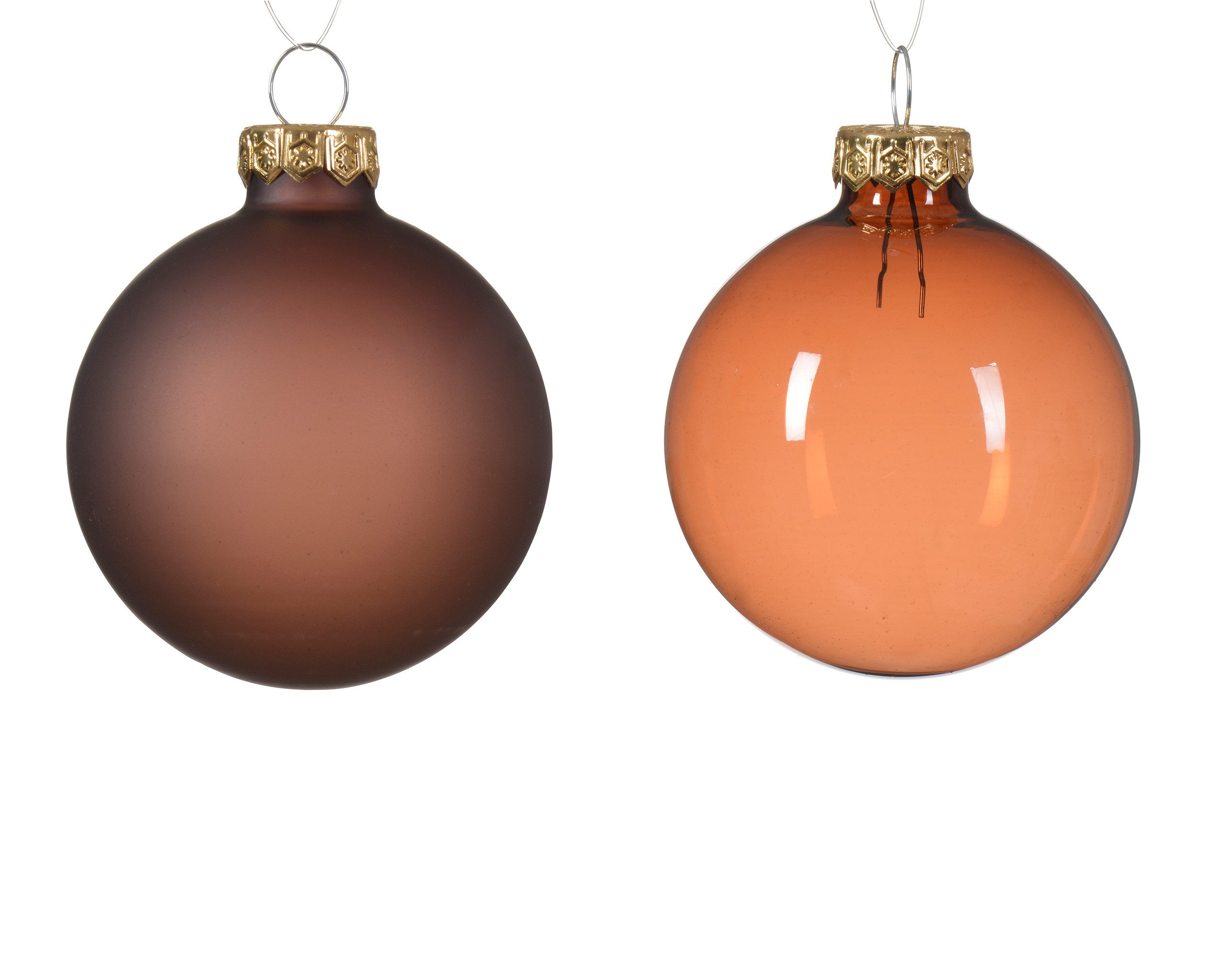 Kaemingk Weihnachtsbaumkugel, Weihnachtskugeln Glas 6cm x 6 Stück - Espressobraun transparent