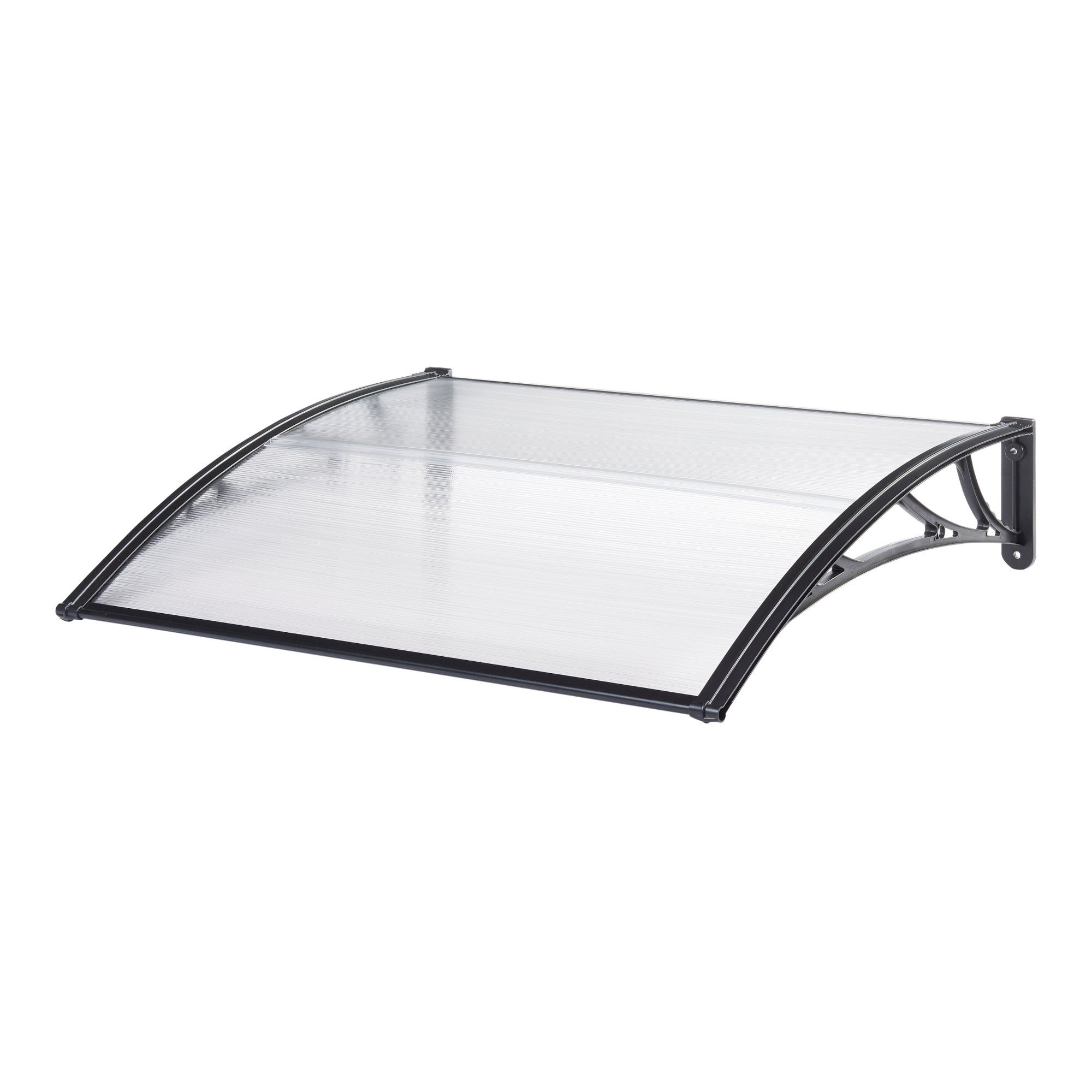 en.casa Vordach, »Mellerud« Überdachung 100 x 100 cm Schwarz/Transparent