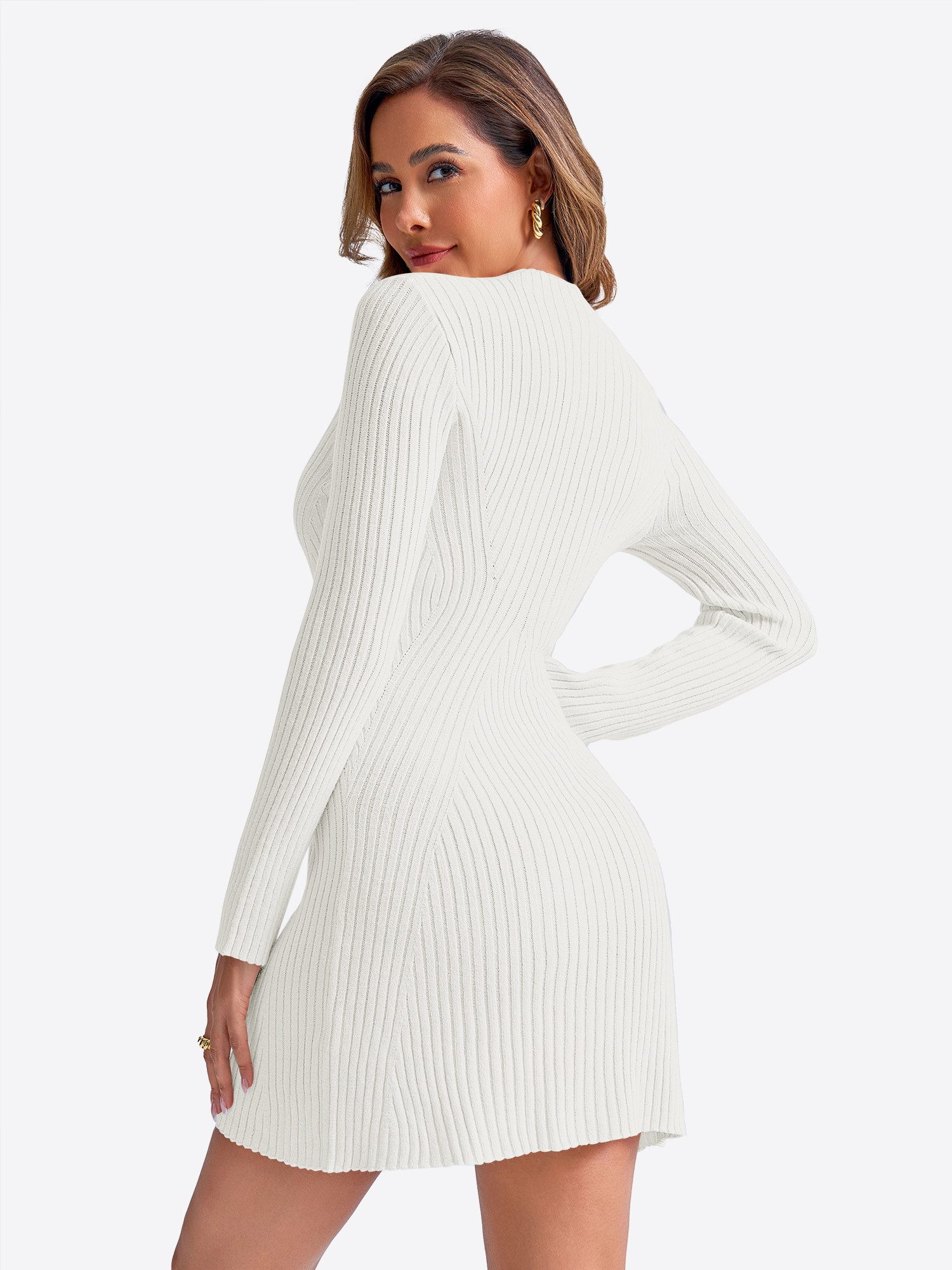 Imily Bela Strickkleid Damen Schmal geschnittenes Minikleid (Packung, 1-tlg günstig online kaufen