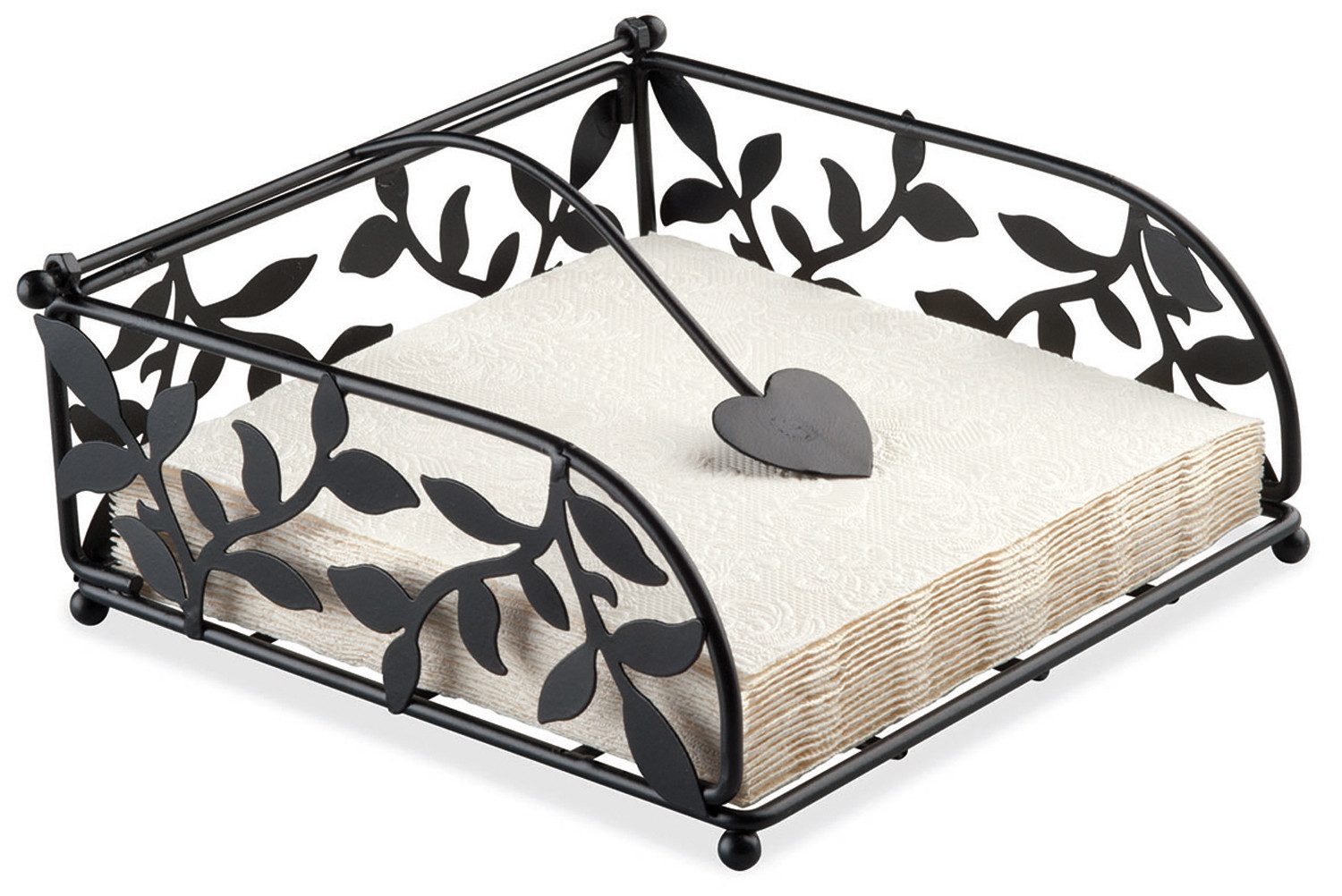 Ambiente® Serviettenhalter Sweet Serenity, Metall, (1-tlg., 1-teilig), Serviettenhalter Metall mit Haltebügel ca.18x18x7cm