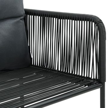 vidaXL Garten-Essgruppe 5-tlg. Garten-Essgruppe PVC Rattan Schwarz und Braun, (5-tlg)