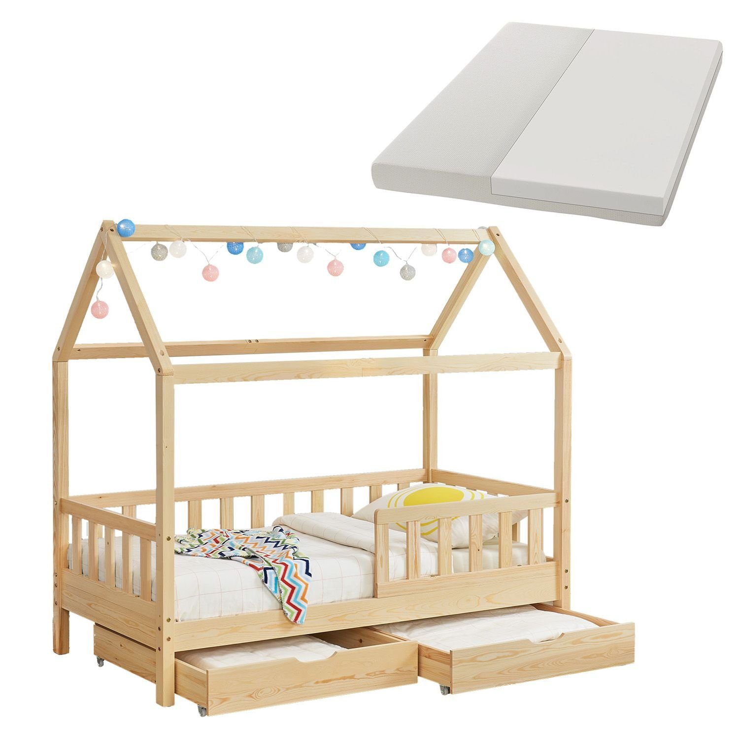 Juskys Kinderbett Marli, 80x160 cm, 3 günstig online kaufen