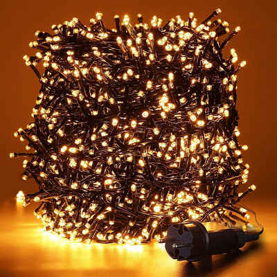 Elegear LED-Lichterkette LED-Lichtervorhang, LED Weihnachtsbeleuchtung mit Memory-Funktion, 2000-flammig, 8 Modi, für Weihnachtsdeko Innen/Außen