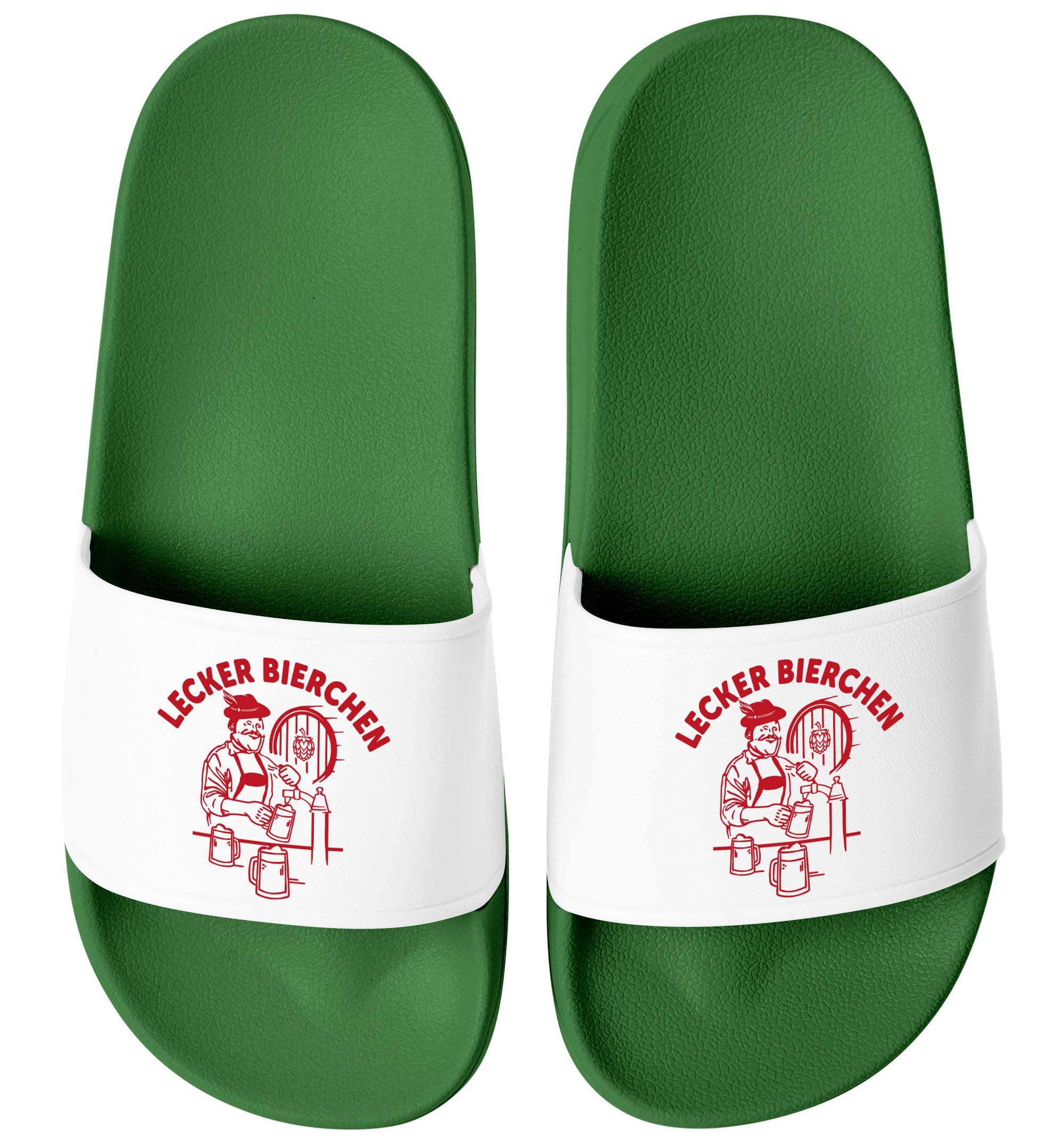 Badeschlappen Lustig Spruch Lecker Bierchen Badelatschen Unisex Badesandale