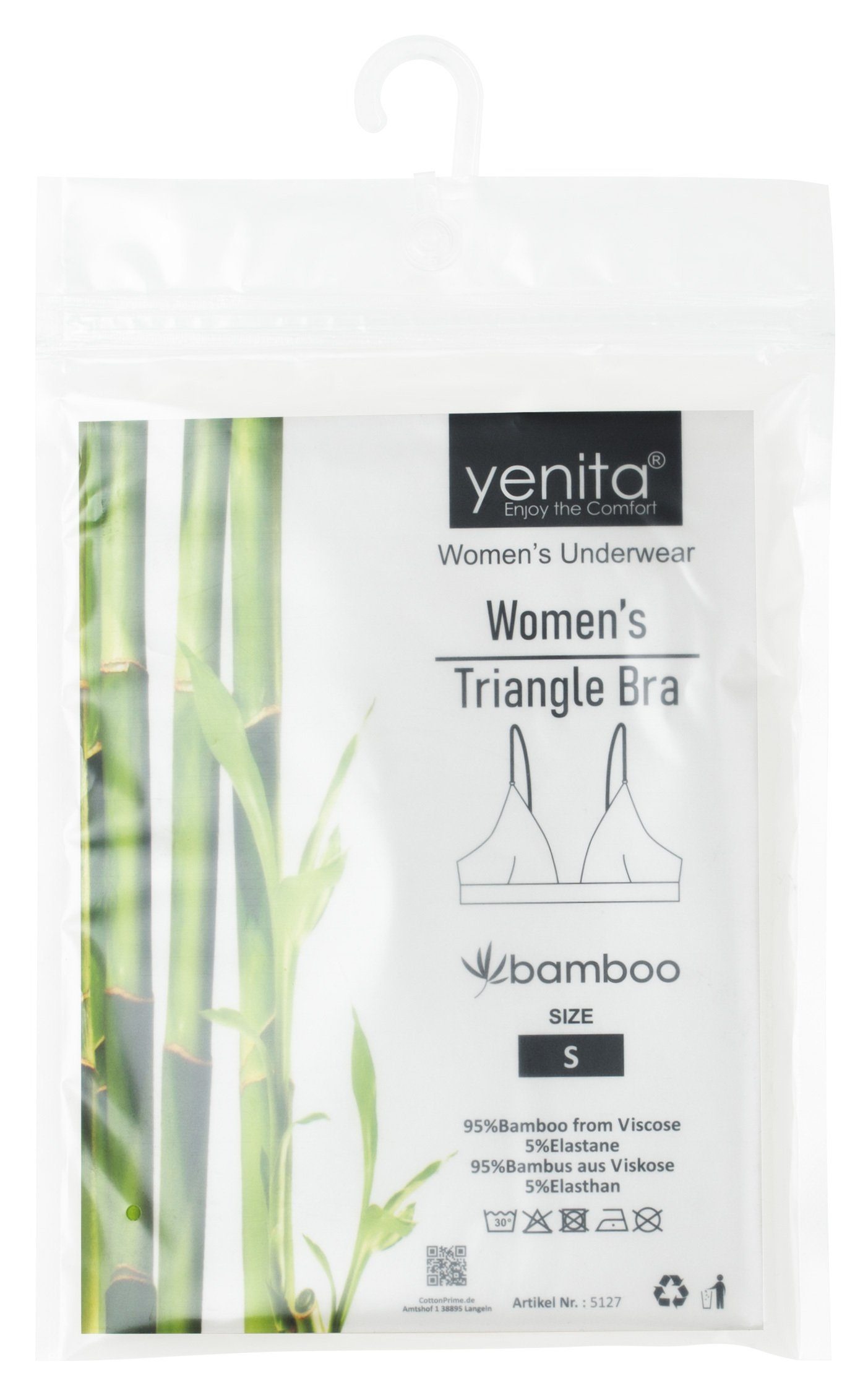 Yenita® Bustier weich und Schwarz Bambusviskose durch atmungsaktiv
