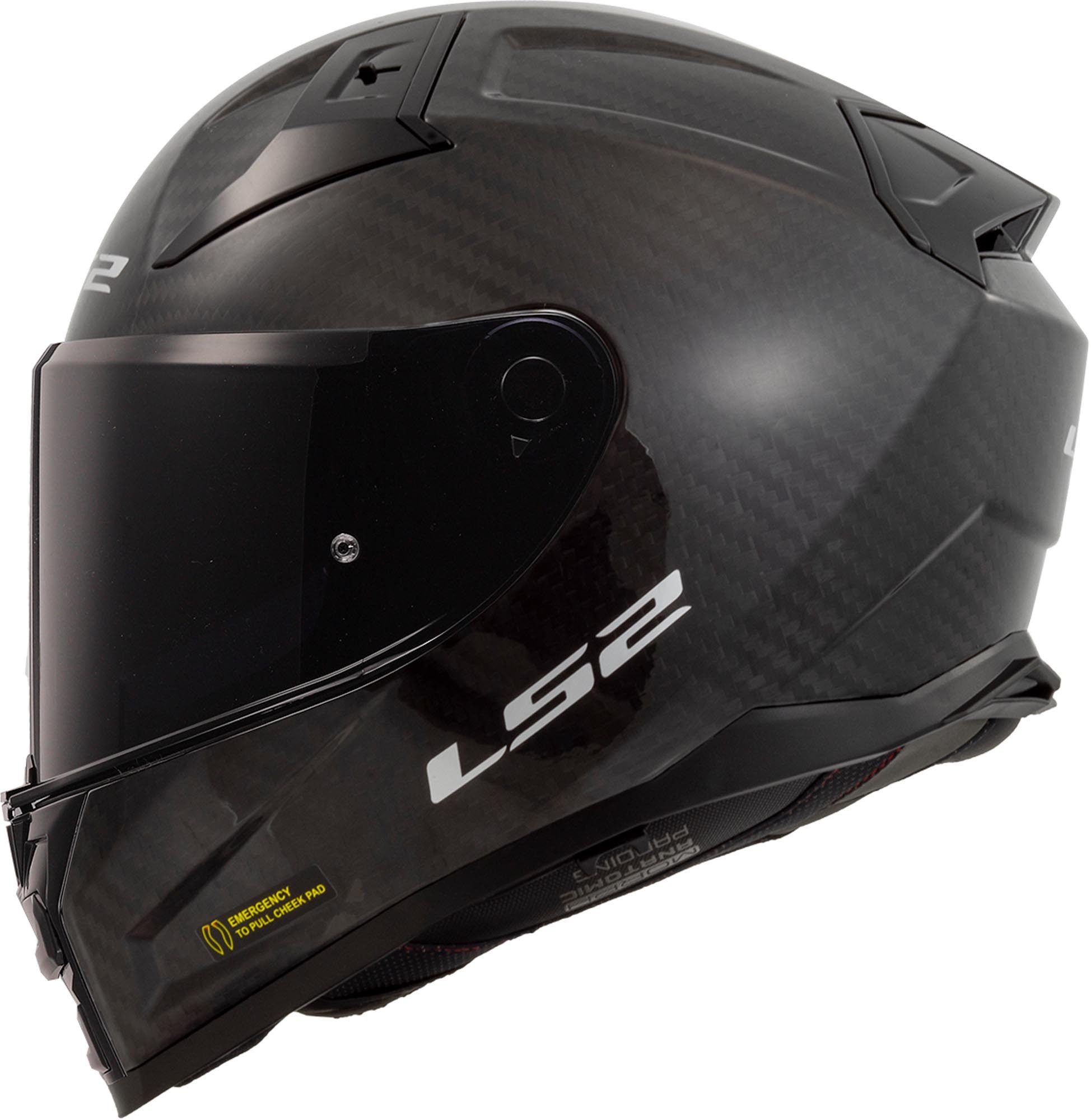 LS2 Motorradhelm FF811 Vector II Carbon Helm, Notfallsystem-Polsterung (EQRS),integriertes Sonnenvisier