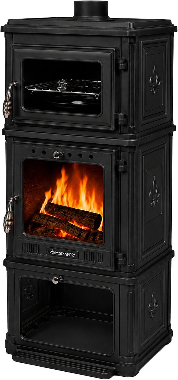 Hanseatic Kaminofen Minerva, 7,1 kW, Zeitbrand, Großer Feuerraum