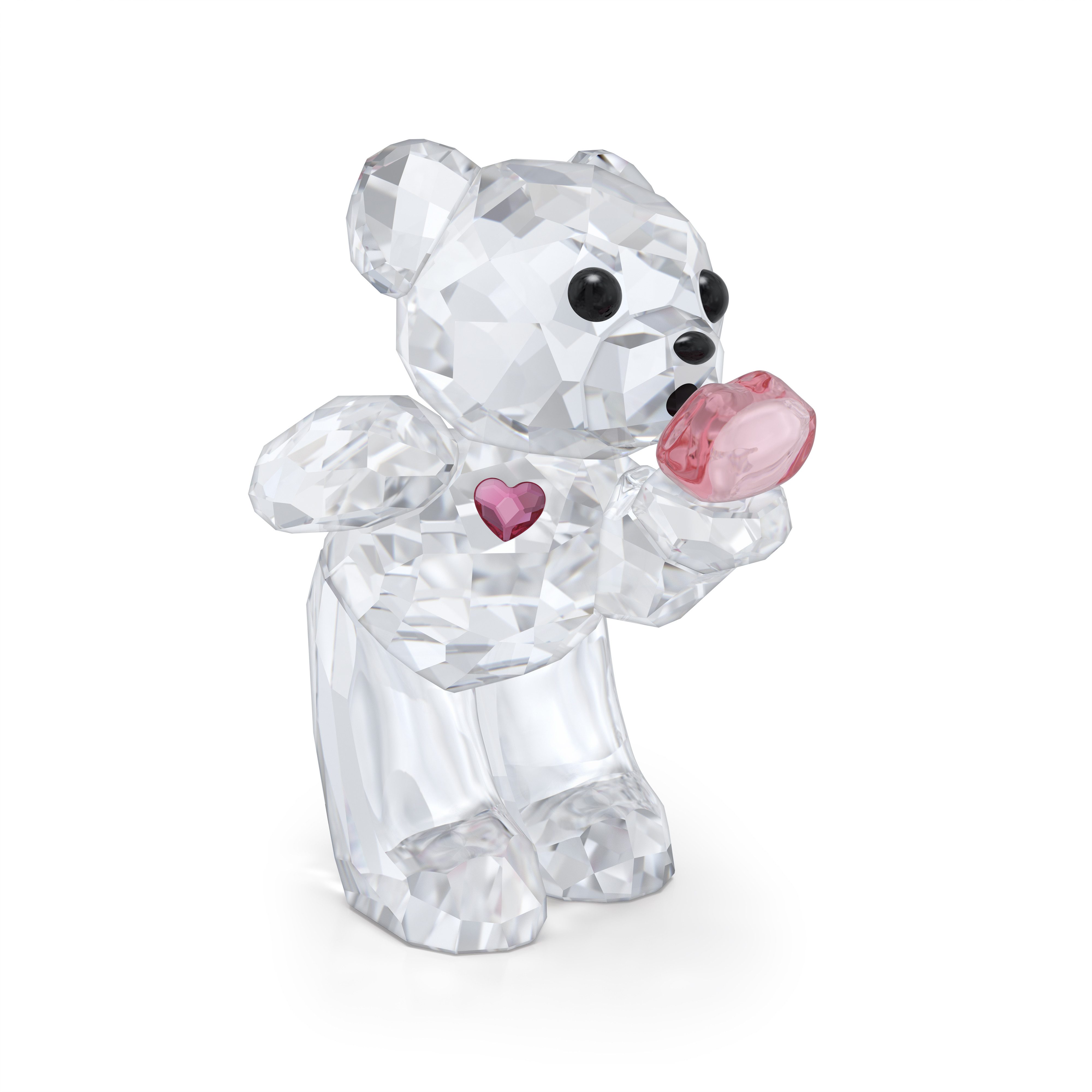 Swarovski Dekofigur Kristallfigur Sammelfigur KRIS BEAR A KISS FULL OF LOVE (1 St), Swarovski® Kristall mit schwarzem Emaille