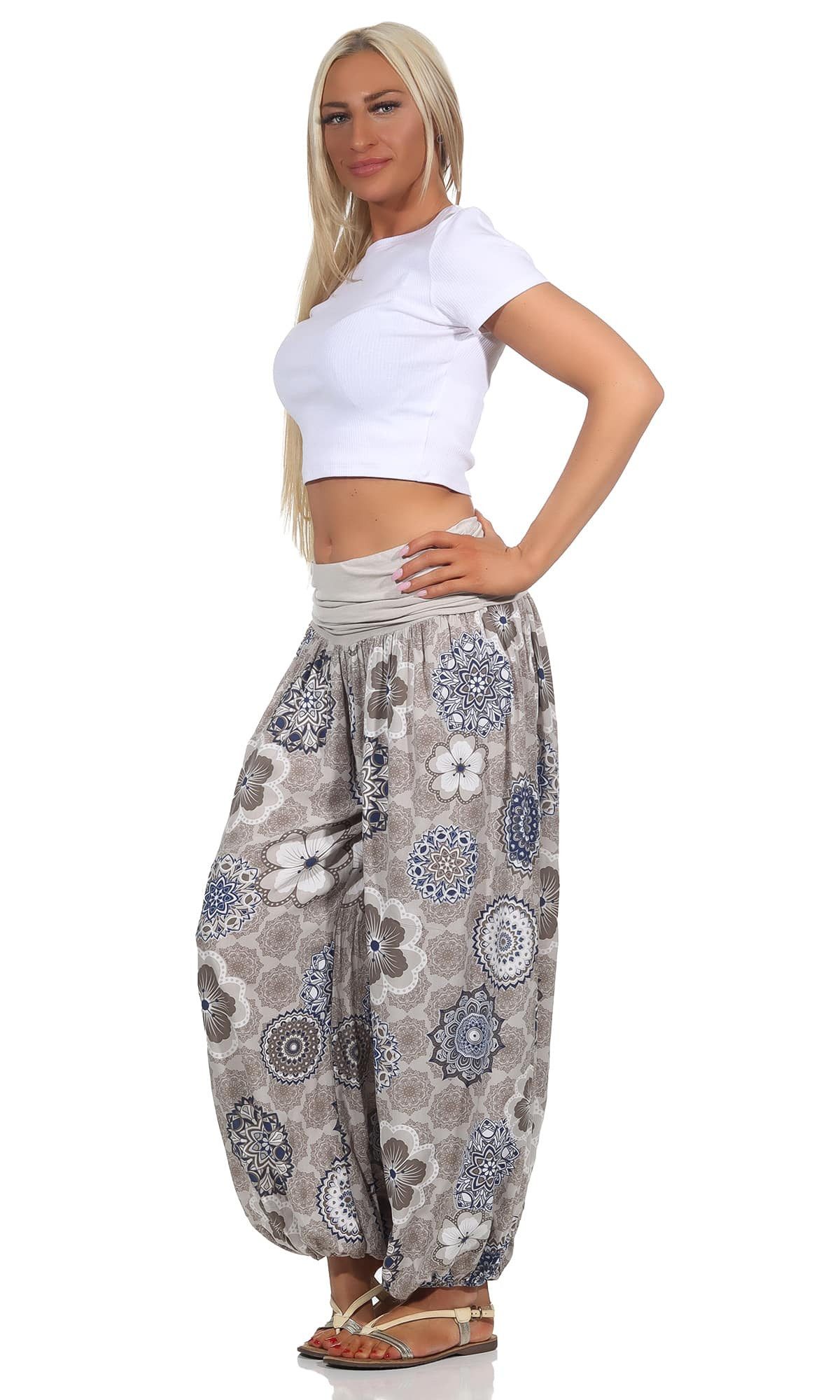OriginalYou Haremshose Sommerhose Damen Boho Flatterhose leichte Yoga-Hose weites Bein luftige & leicht, hautfreundliches Material