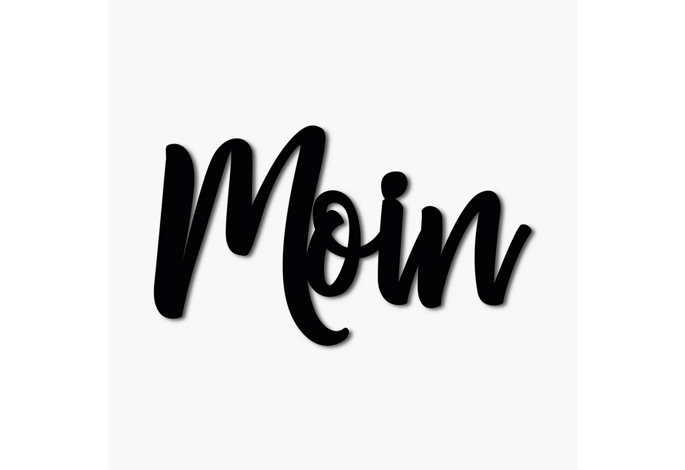 Namofactur Wanddekoobjekt Wandbild Schriftzug "Moin" Text aus Holz, Wandtattoo, Moderne Wandgestaltung, Wanddeko Collage, Wall Art