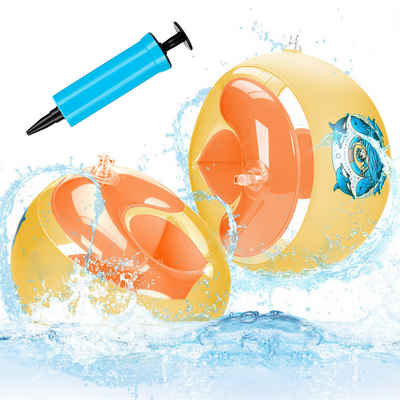 Homewit Schwimmhilfe 1 Paar, Schwimmflügel, mit 3 Luftkammern, für Kinder von 1-4 Jahren (2-tlg), Schwimm-Armbänder, Delphin-Muster