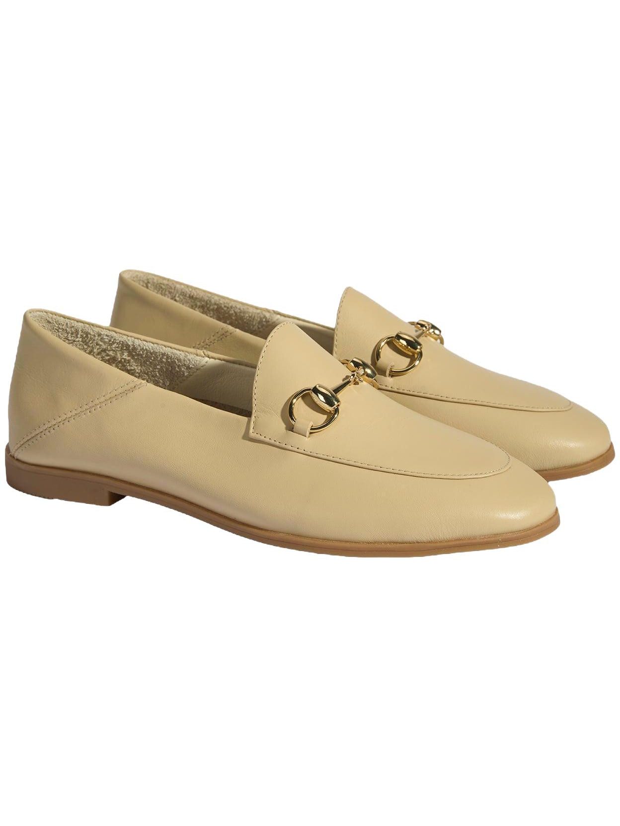 Desa DESA Damen-Loafer aus Leder mit Schnallendetail und runder Zehenpartie Loafer