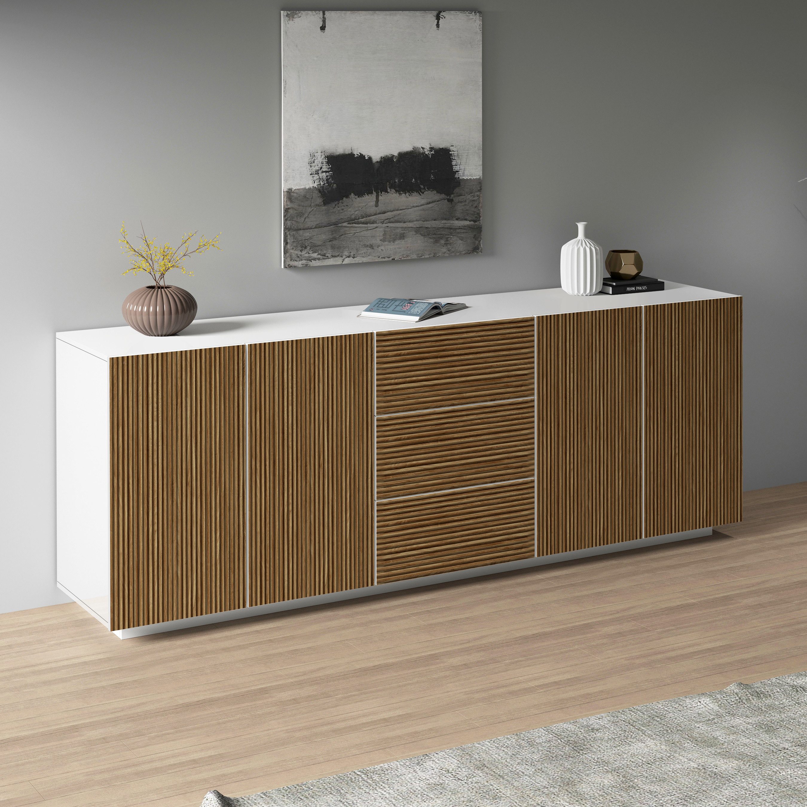 INOSIGN Sideboard Vega Sideboard,Kommode,220 cm, mit 4 Türen und 3 Schublad günstig online kaufen