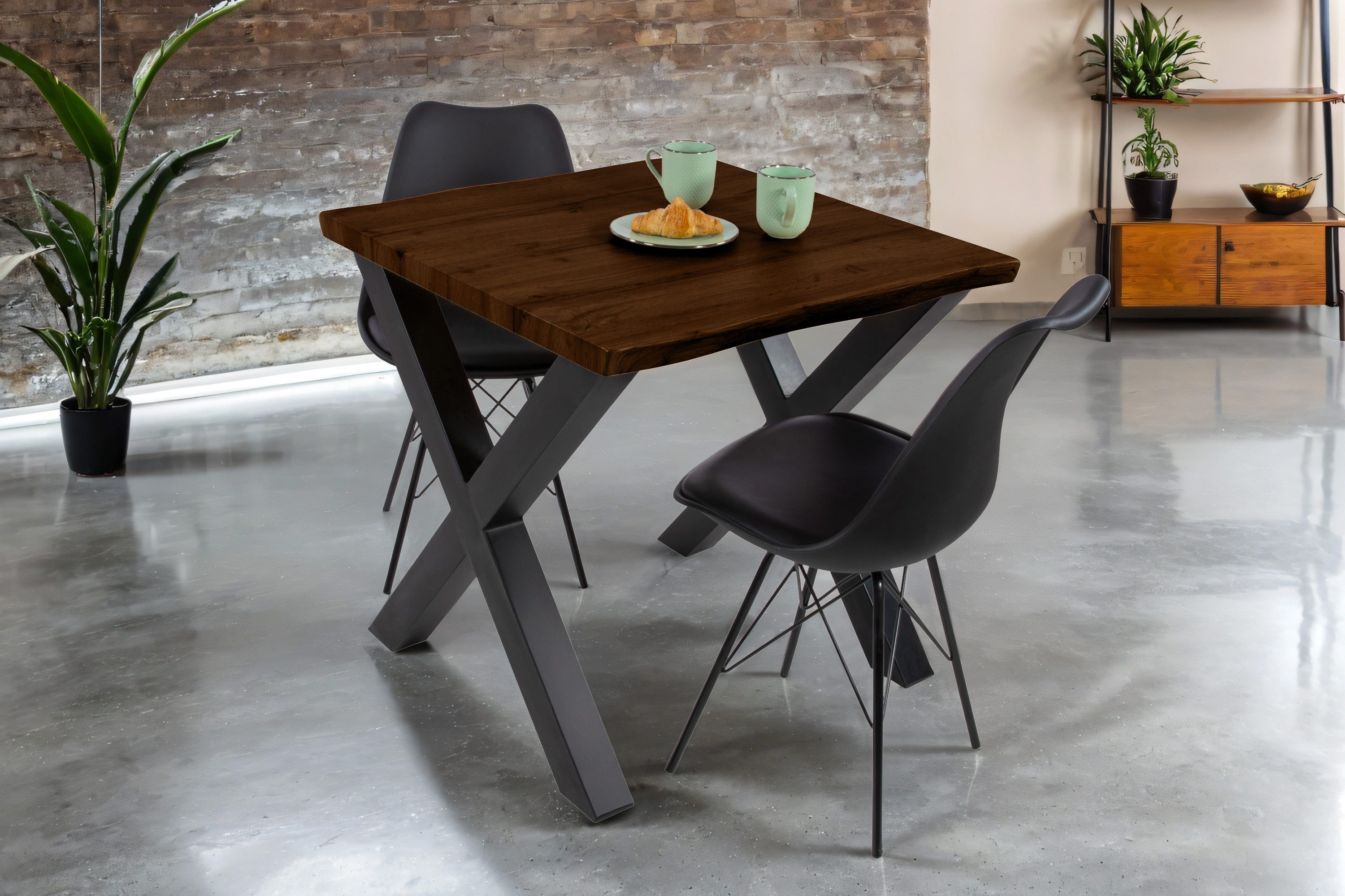 Loreno® Esstisch Josy, Nussbaumholz, Baumkante, MDF-Platte, günstig online kaufen