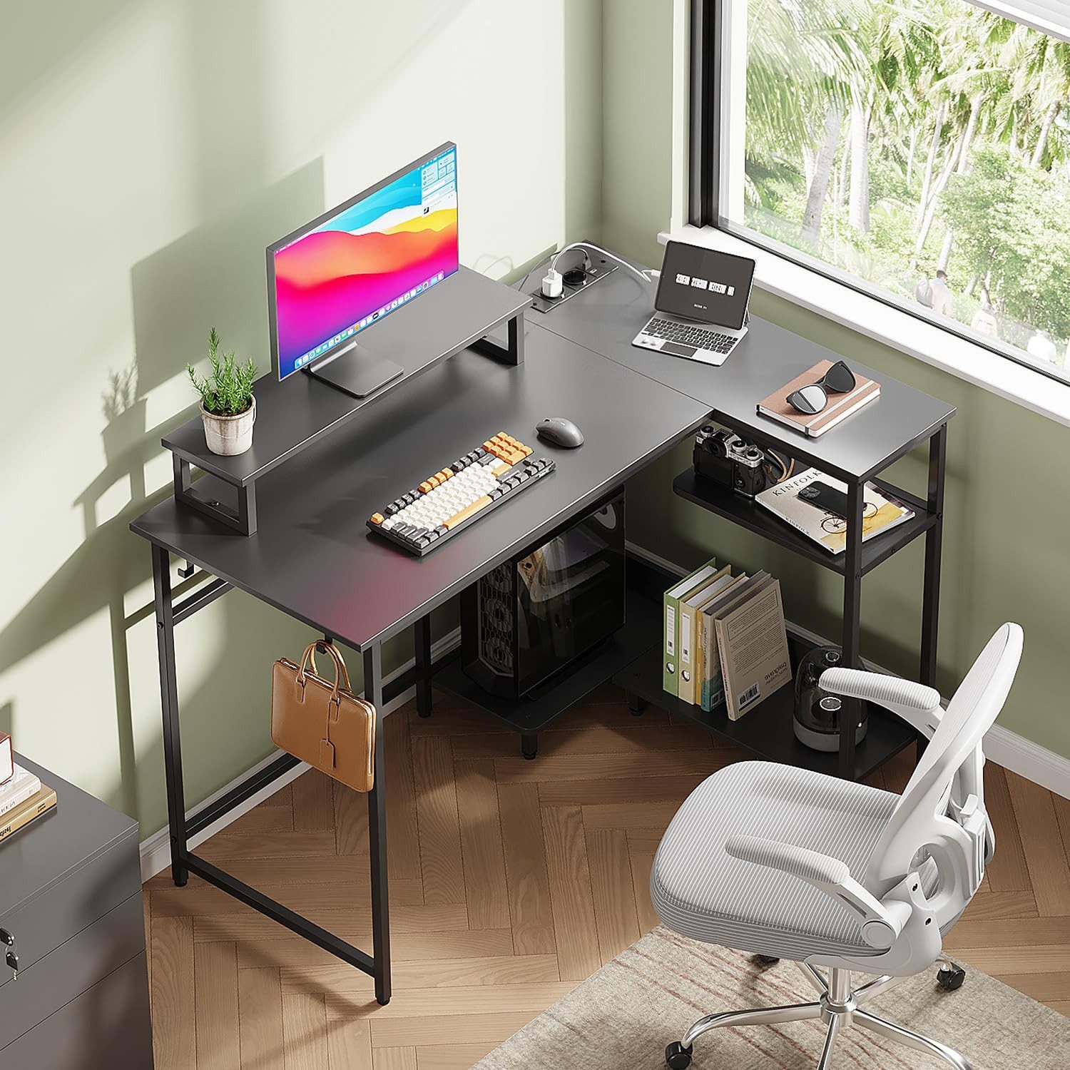 DEVAISE Computertisch Gamingtisch 111 x 80 cm Computertisch, L-förmiger Sch günstig online kaufen