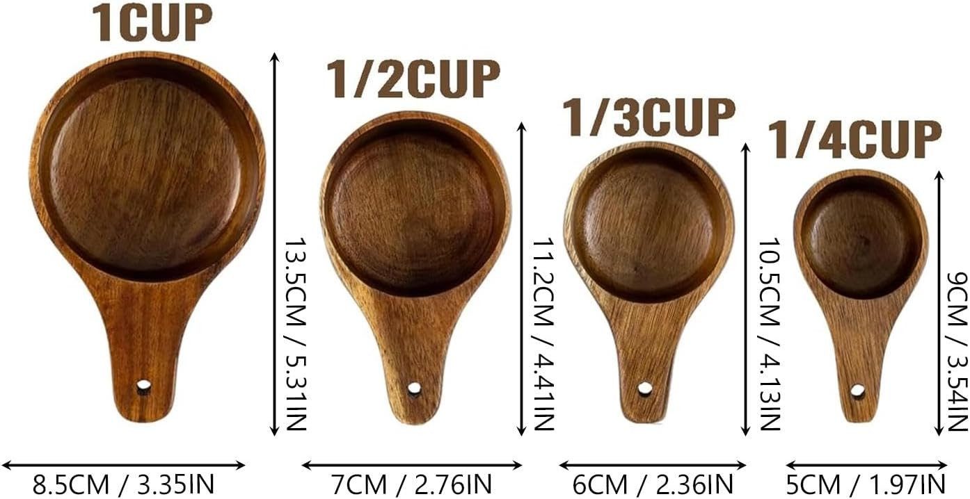 FELIXLEO Kochbesteck-Set Messlöffel-Set aus Holz für Kaffee und Backen im Landhausstil (1-tlg)