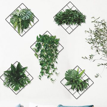 Dedom 3D-Wandtattoo Pflanzen Wanddeko, 2 Stück Wandaufkleber, lebhafte grüne Pflanzen