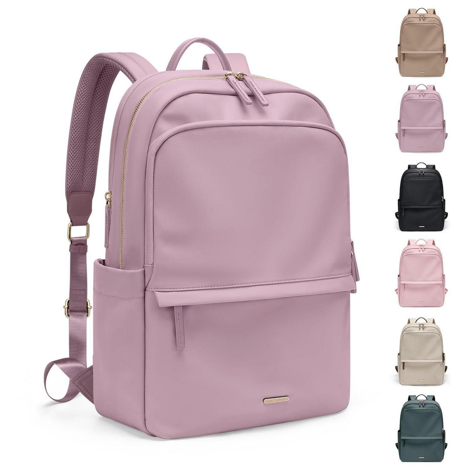 LuxusKollektion Laptoprucksack Laptop Rucksack Damen 15.6 Zoll Rosa Lila