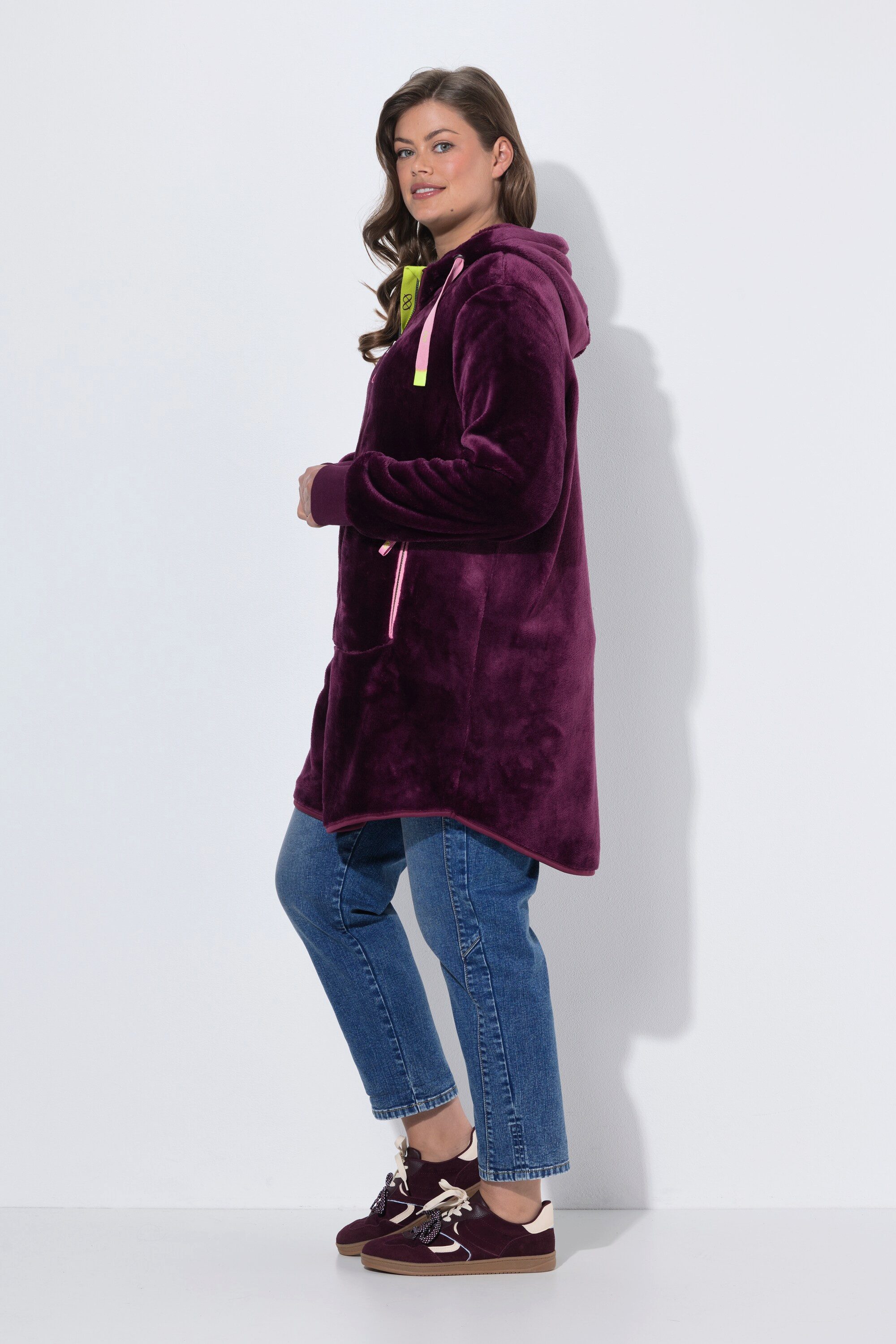 Laurasøn Bouclèjacke Teddy-Kapuzenjackelangarm – Bild 4 von 4