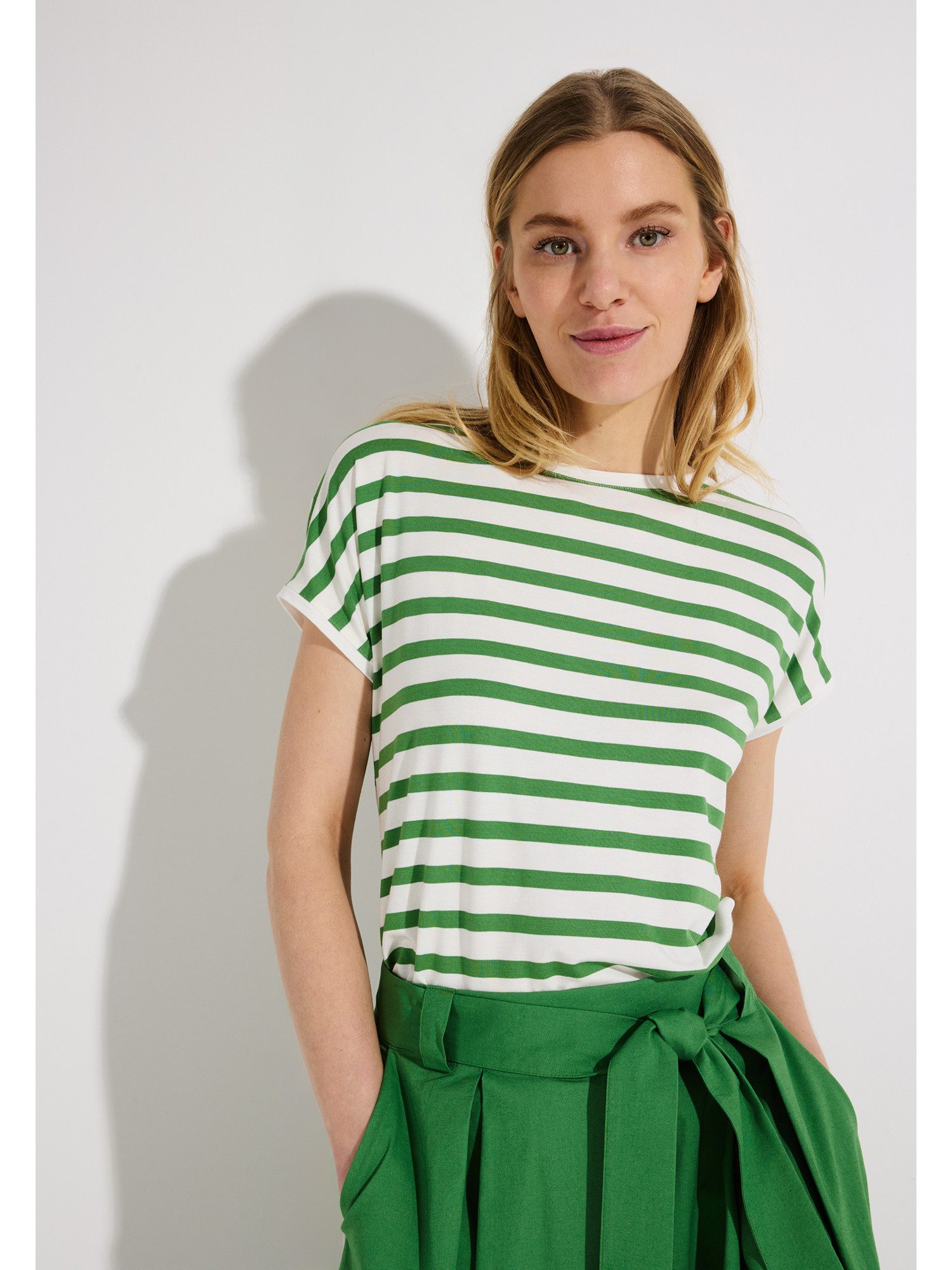 MORE&MORE Kurzarmshirt bequemes, softes Kurzarmshirt, gestreift
