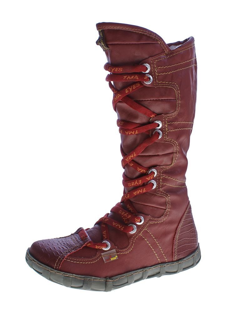 TMA TMA Leder Winter Stiefel TMA 2018 Reptil Print Stiefel Gefüttert, Reptil-Print, Herbst, Winter