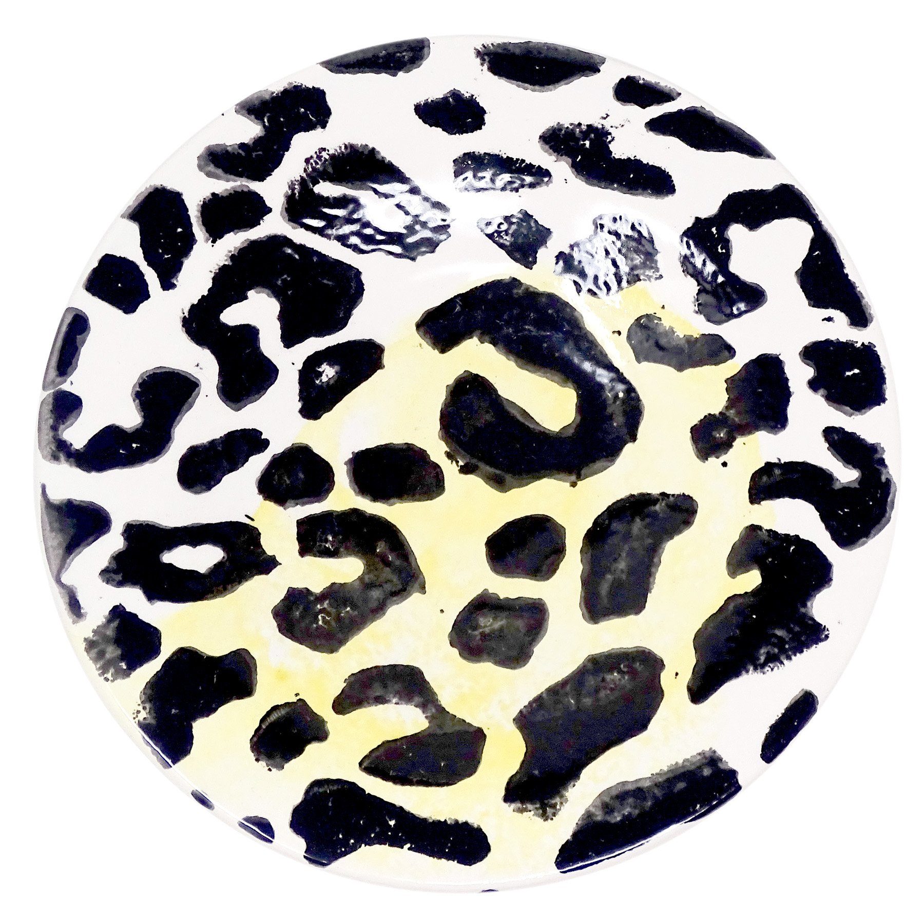 Lashuma Servierteller Leopard, Keramik, Brotteller aus Italien, Beilagenplatte rund Ø 16 cm