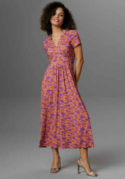 Aniston CASUAL Sommerkleid mit topmodischem Blumendruck - NEUE KOLLEKTION