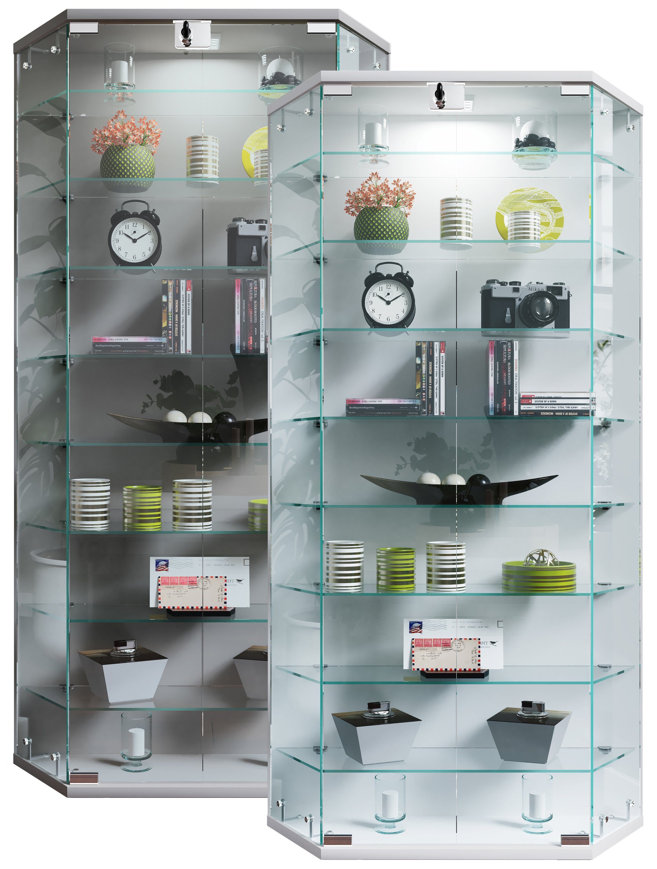 VCM Hängevitrine Wandvitrine Hängevitrine Glasvitrine Benila XL (1-St) Weiß